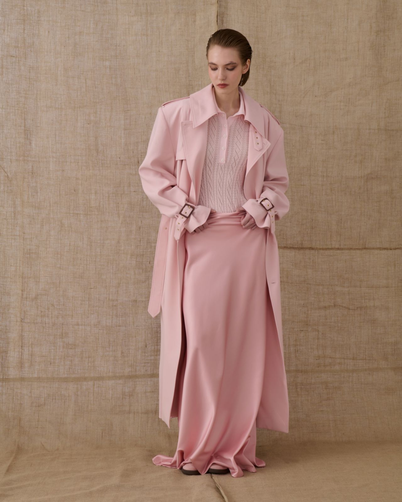 Picture of Dusty Pink Satin Mermaid Skirt