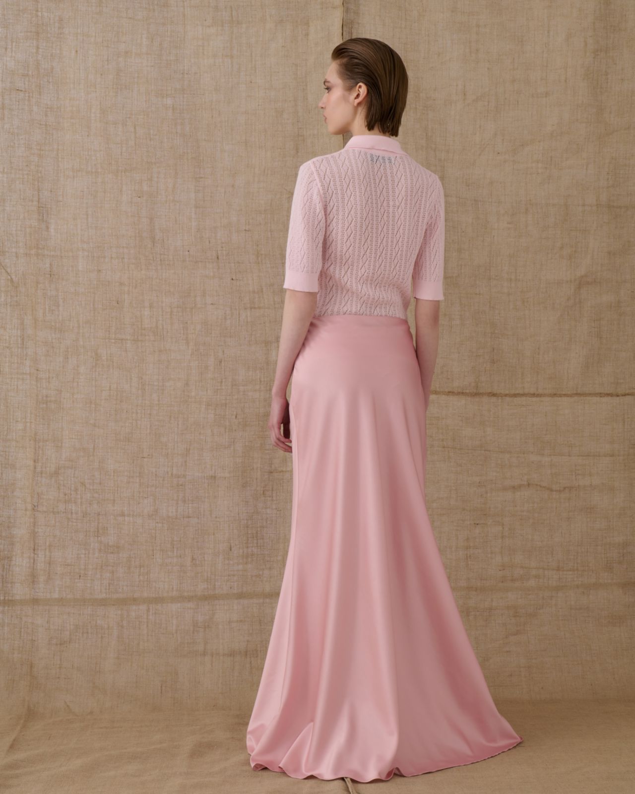 Picture of Dusty Pink Satin Mermaid Skirt