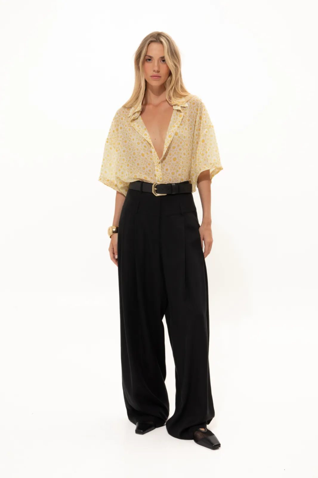 Picture of Black Double-Belted Pants