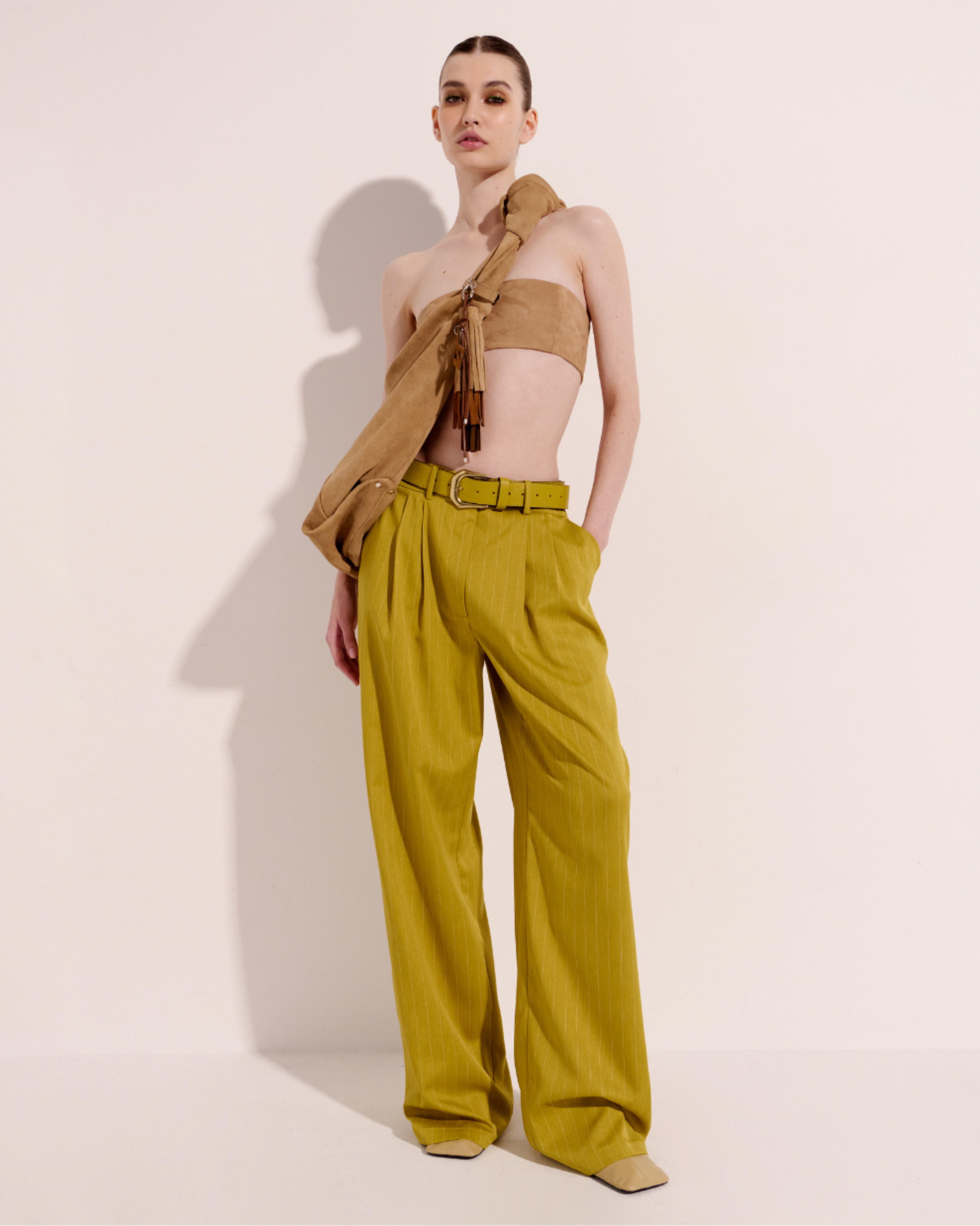 Picture of Striped Pants in Lime Green