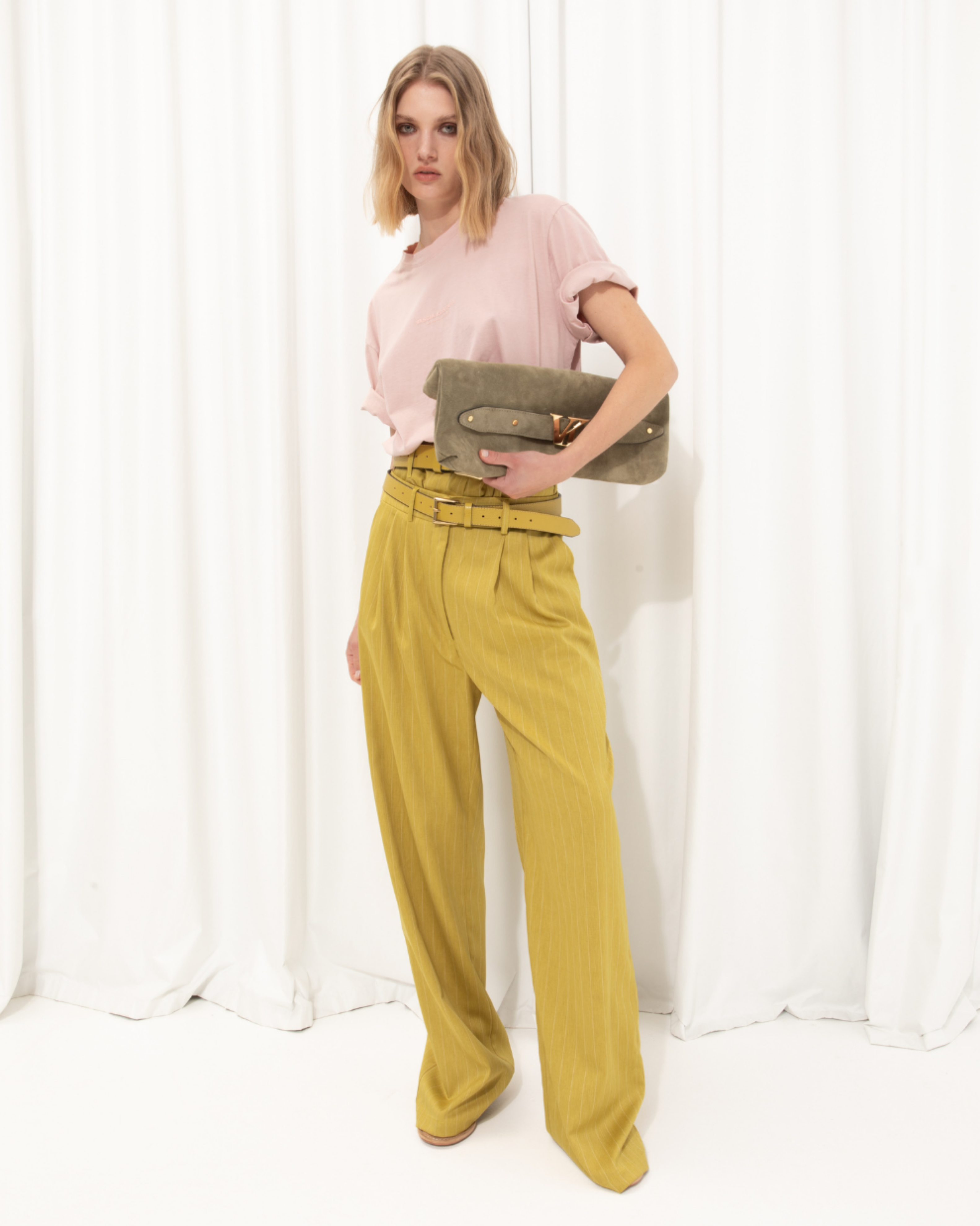 Picture of Striped Pants in Lime Green