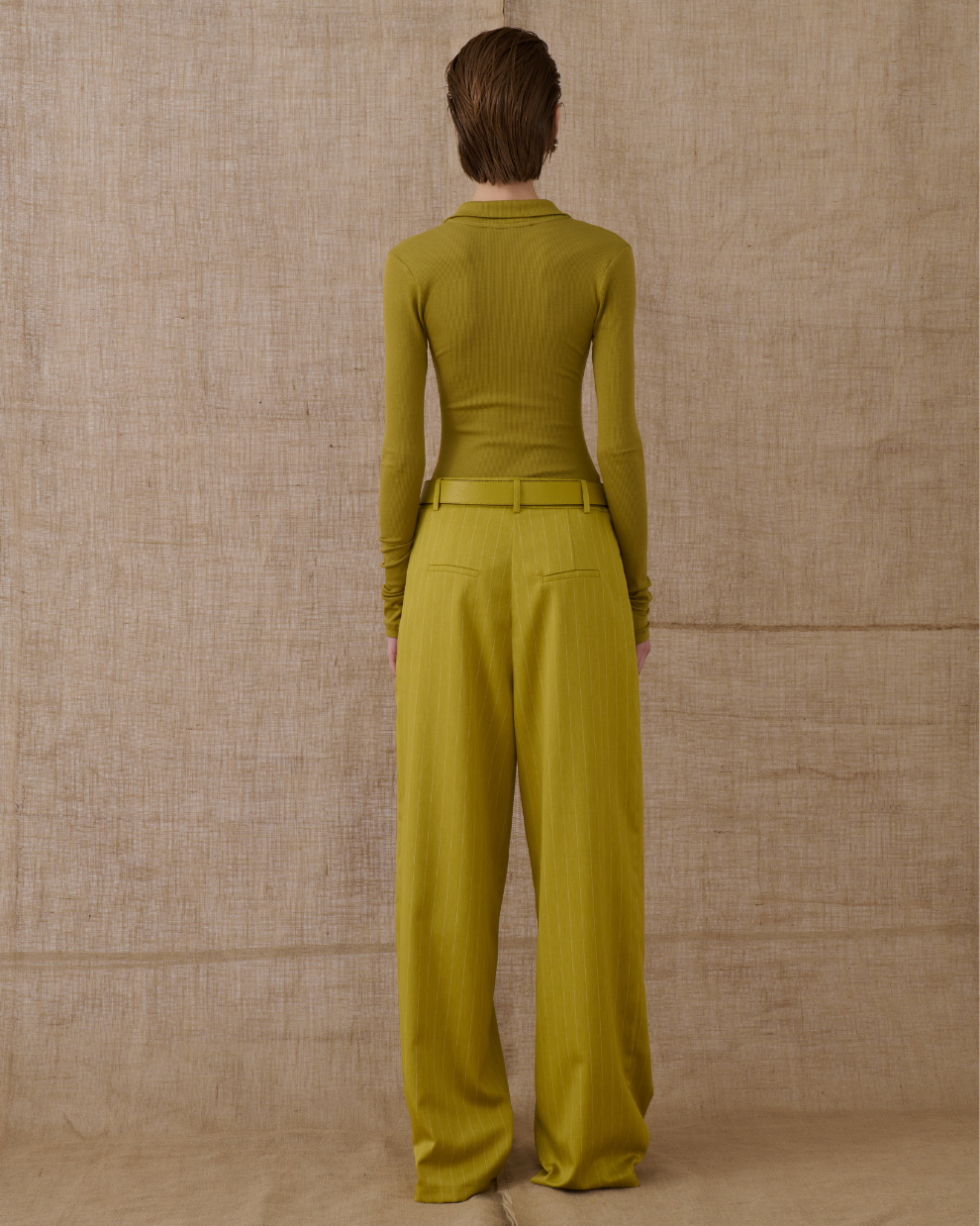 Picture of Striped Pants in Lime Green