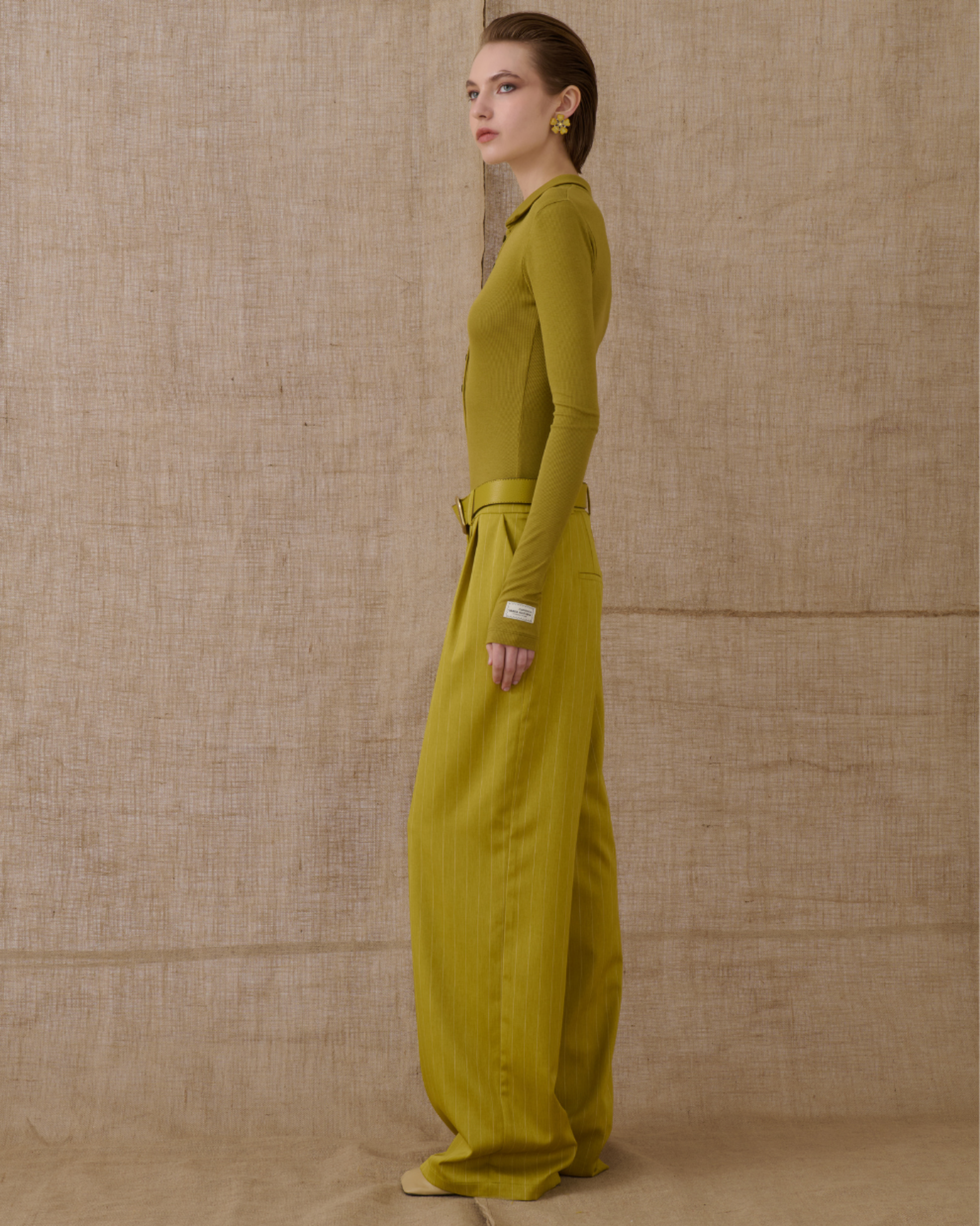 Picture of Striped Pants in Lime Green