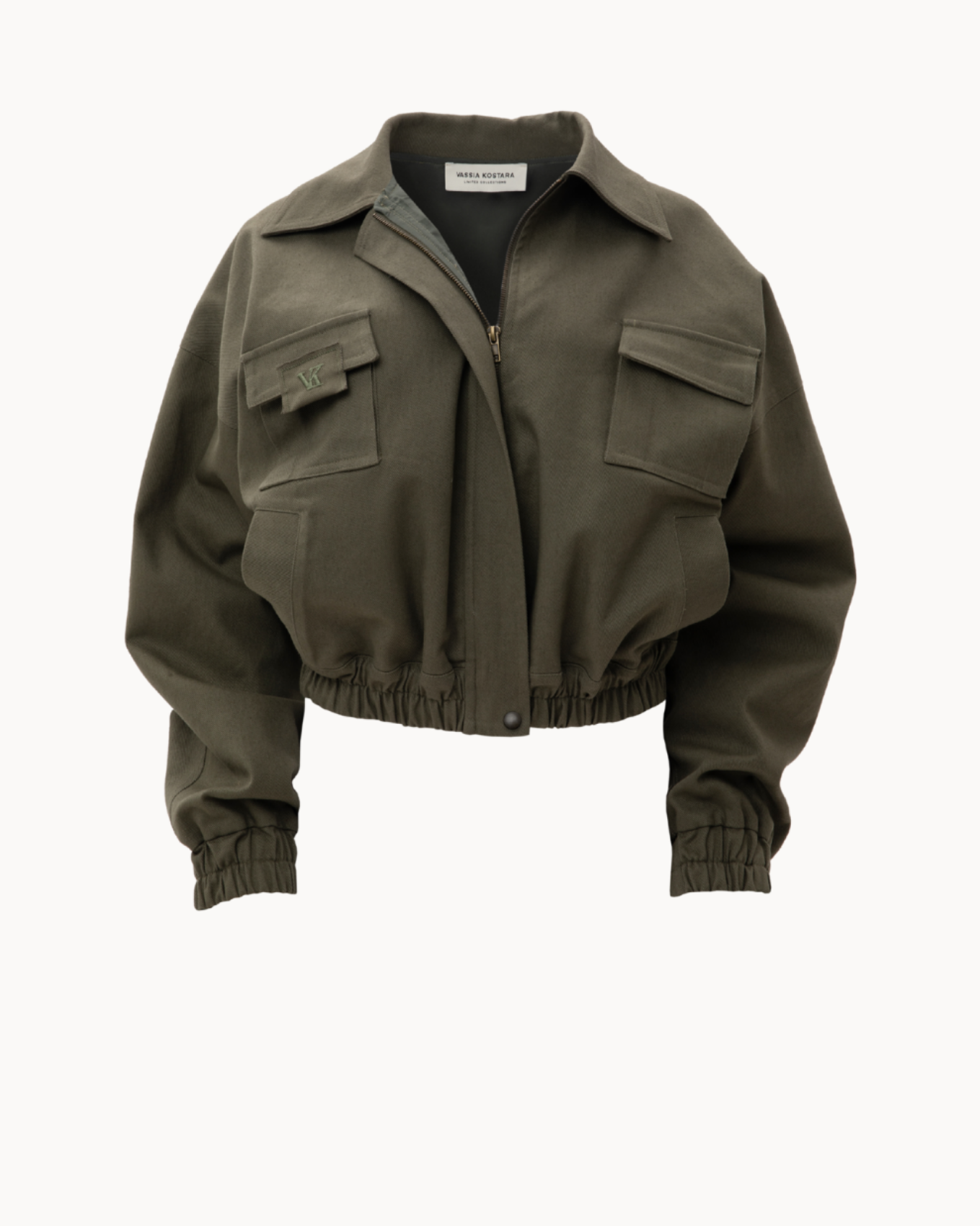Picture of Khaki Denim Jacket with VK Embroidery