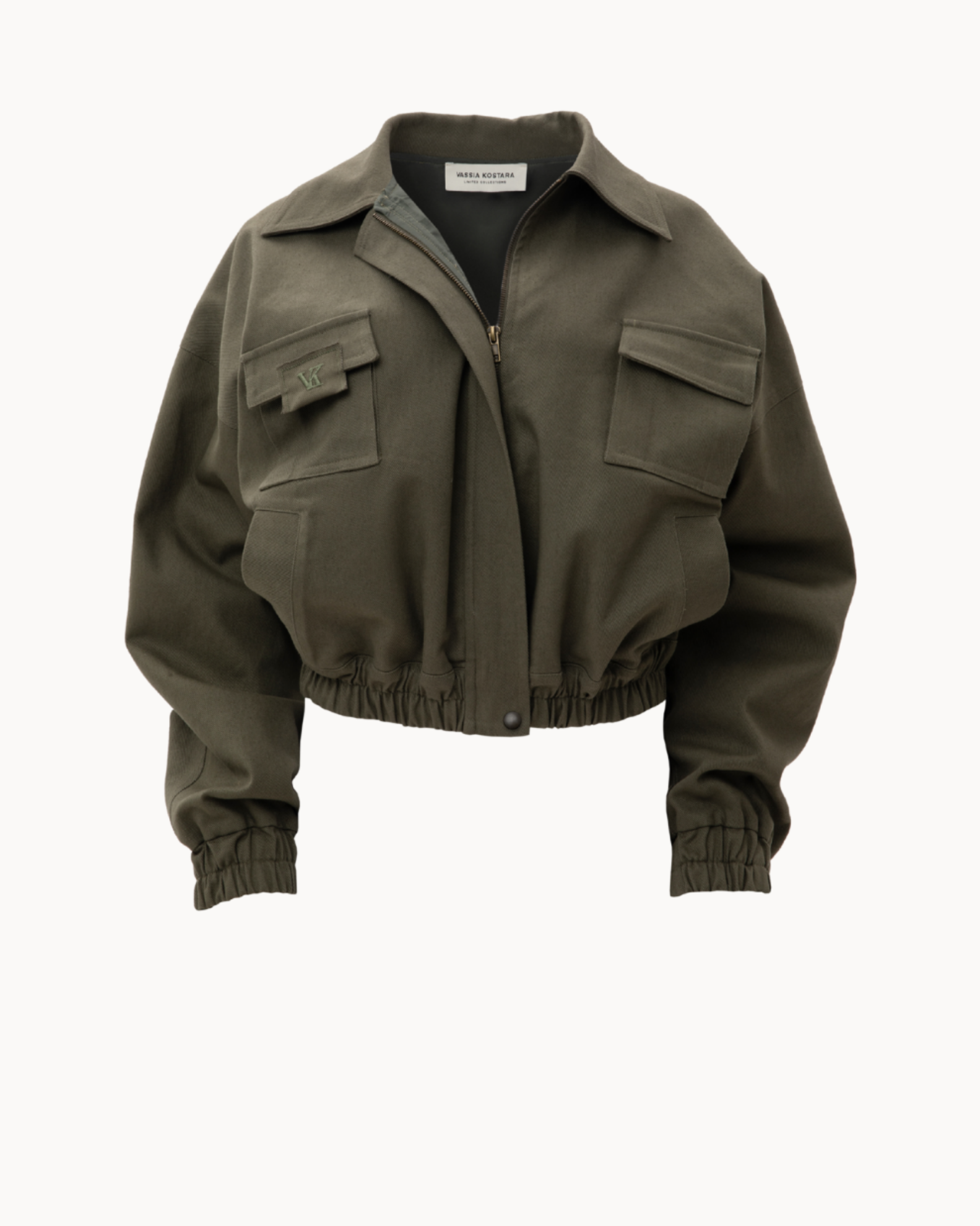 Picture of Khaki Denim Jacket with VK Embroidery
