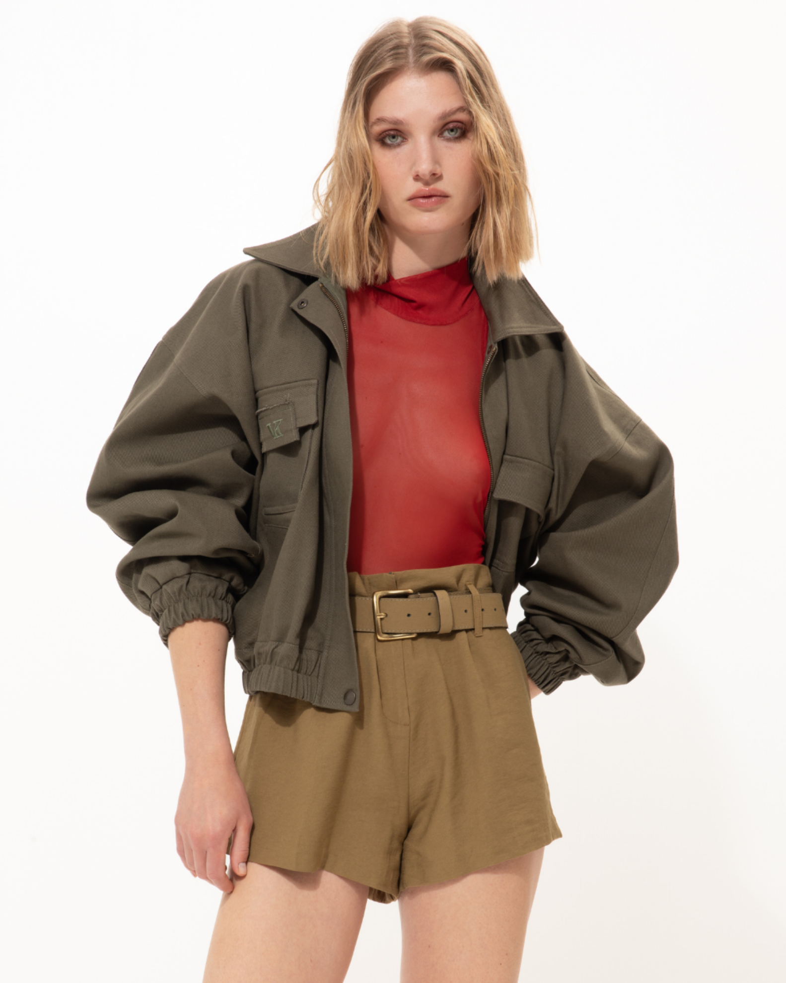 Picture of Khaki Denim Jacket with VK Embroidery
