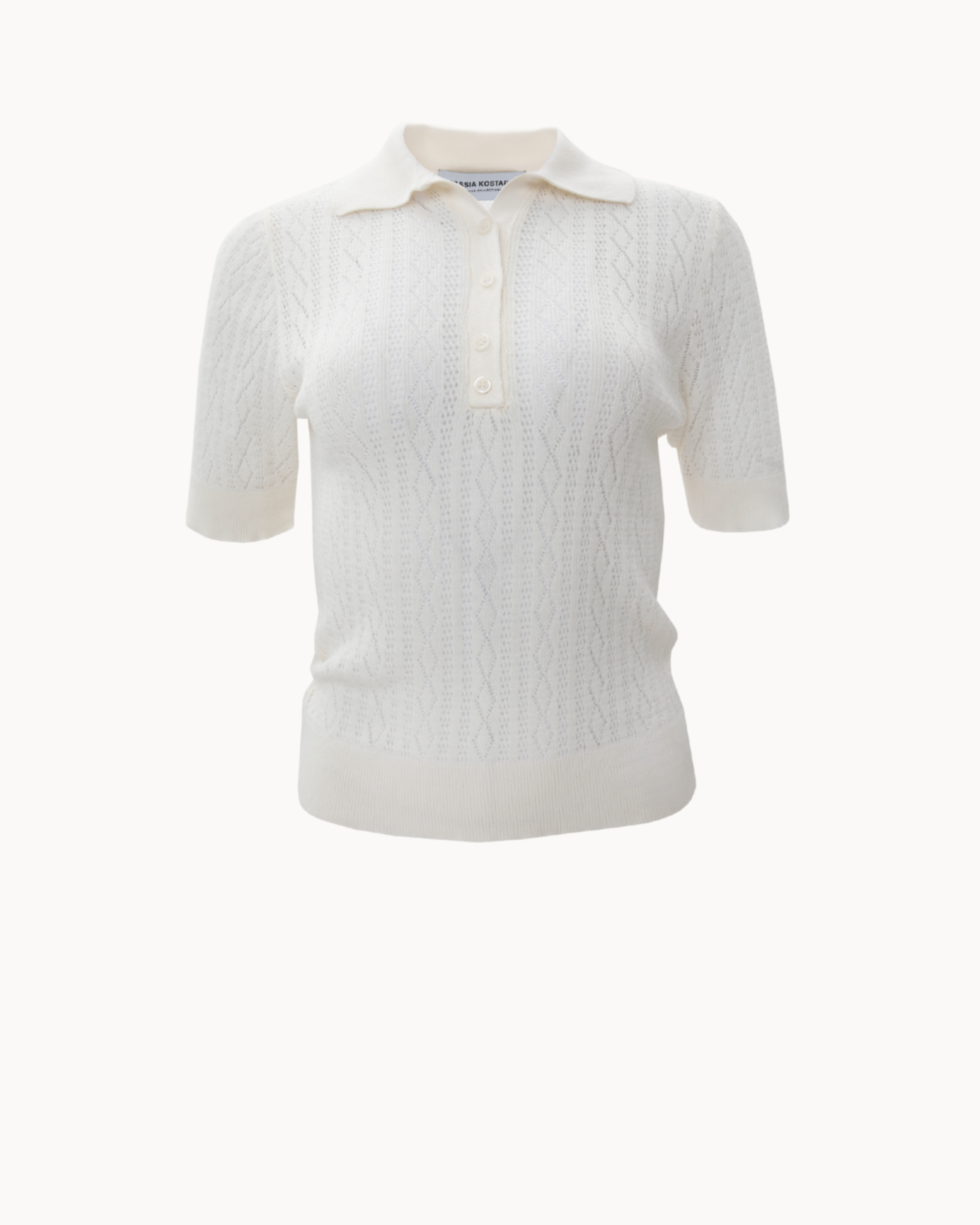 Picture of Ecru Polo Knitted T-Shirt