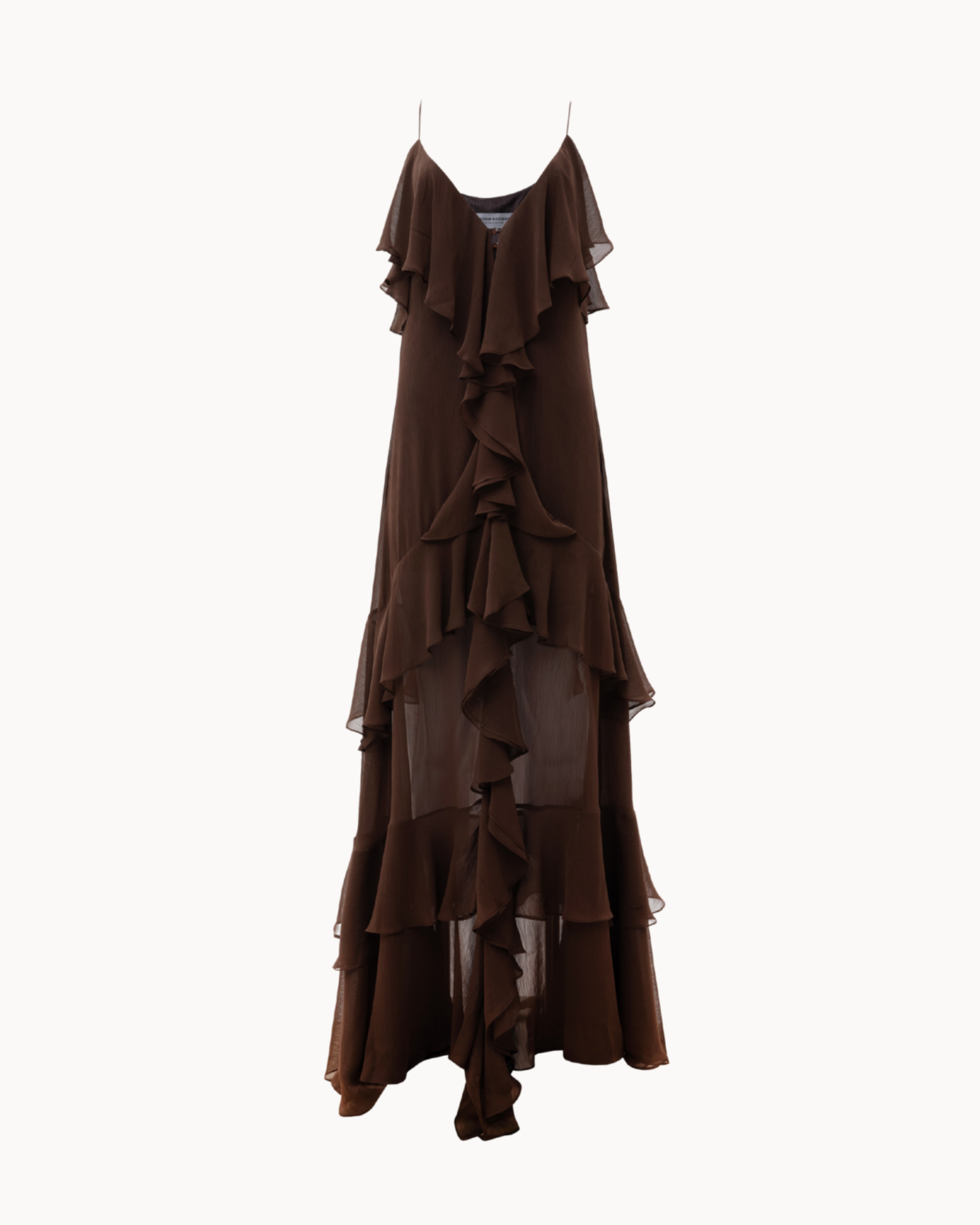 Picture of Brown Ruffled Maxi Dress