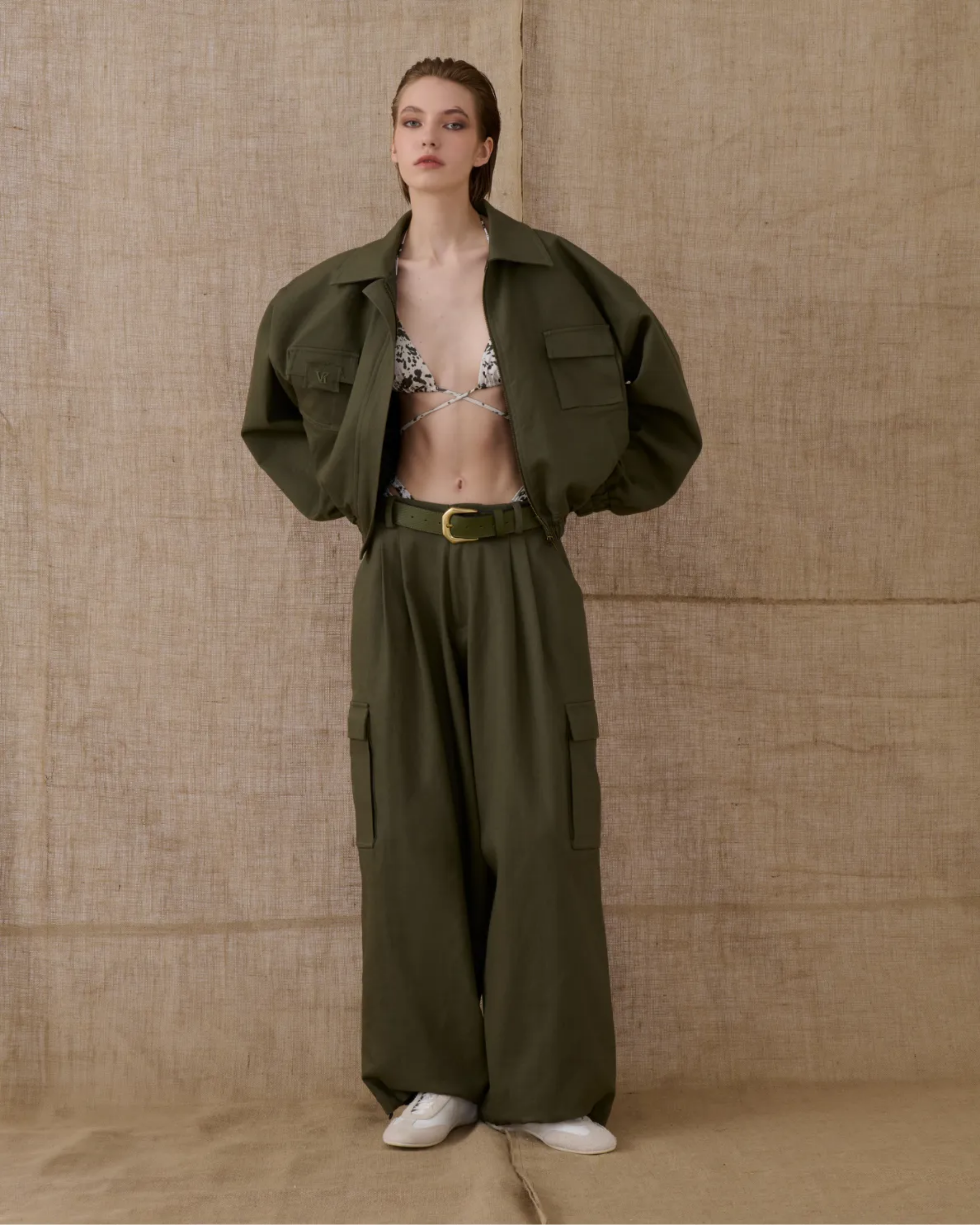 Picture of Khaki Leather Belt