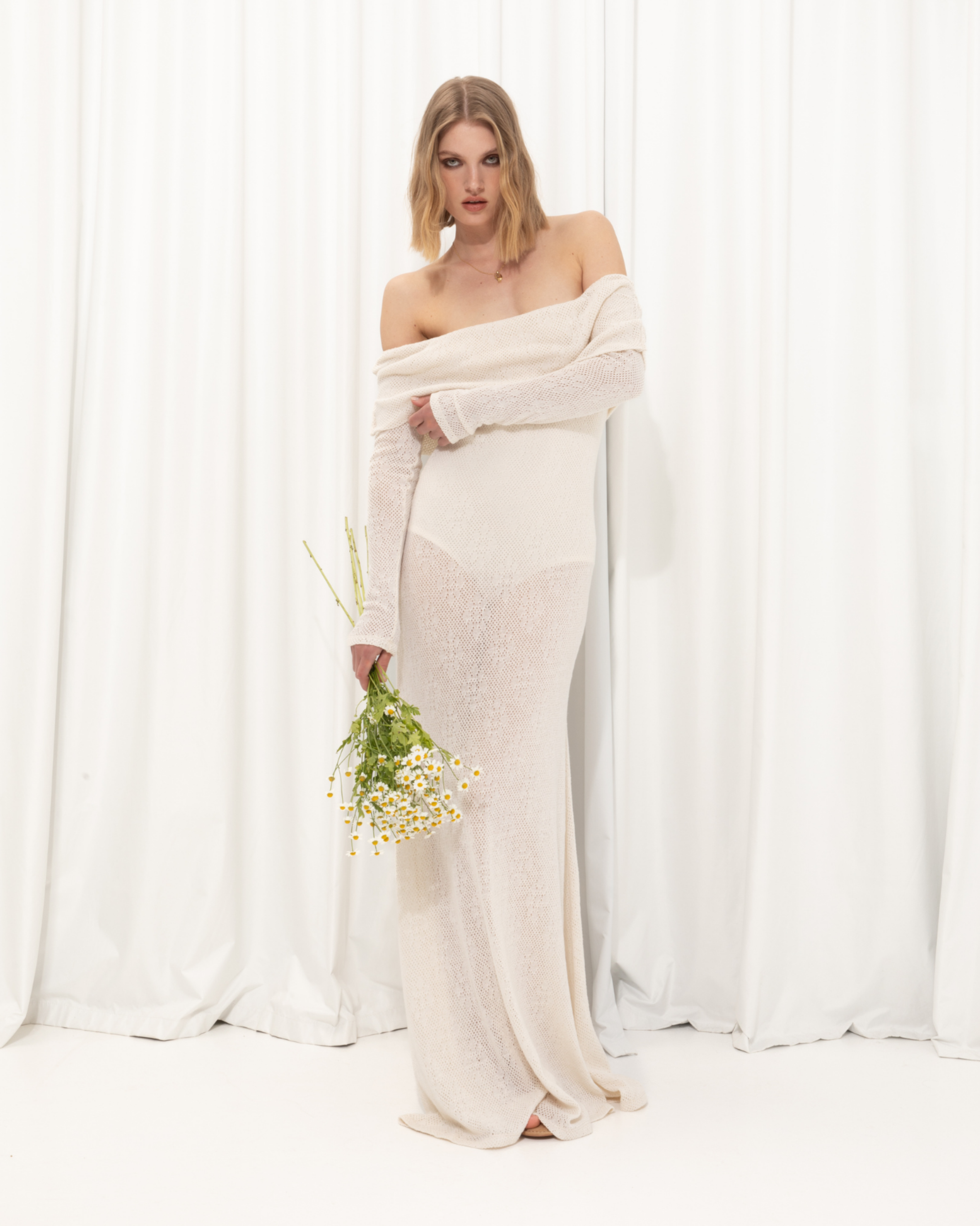 Picture of Ecru Crocheted Maxi Dress