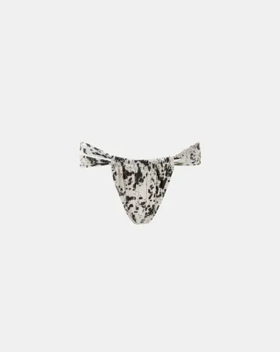 Picture of Animal Print Gathered Strap Bikini Bottoms