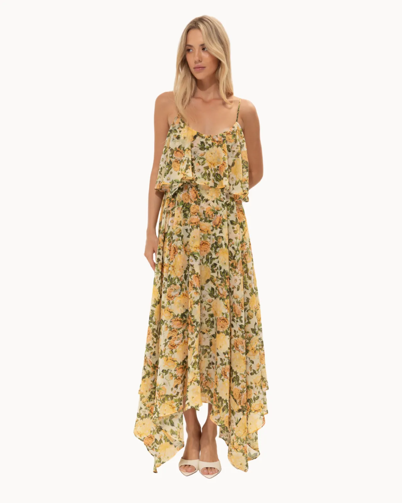 Show details for Asymmetrical Ruffled Dress Picture of Asymmetrical Ruffled Dress