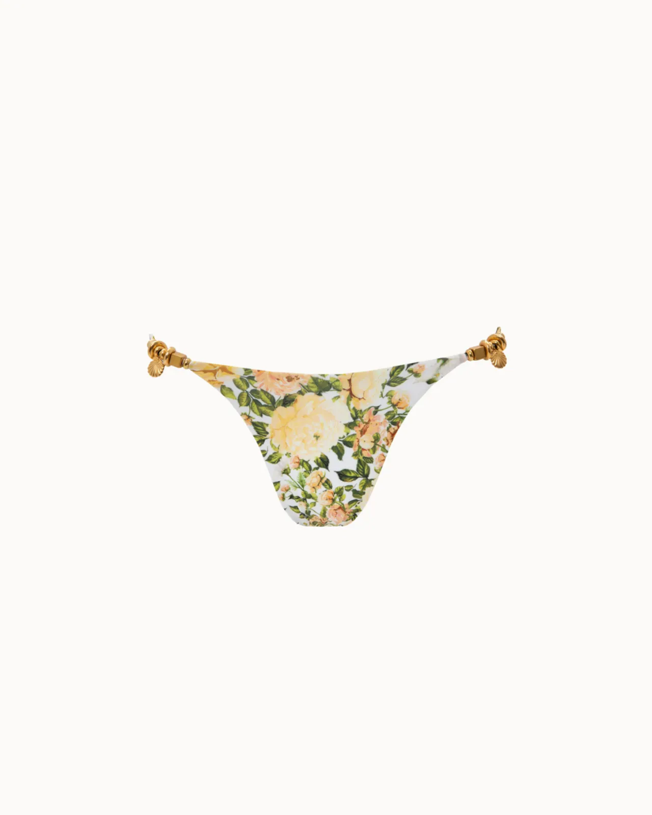 Show details for Yellow Floral Thin Strap Bikini Bottoms Picture of Yellow Floral Thin Strap Bikini Bottoms
