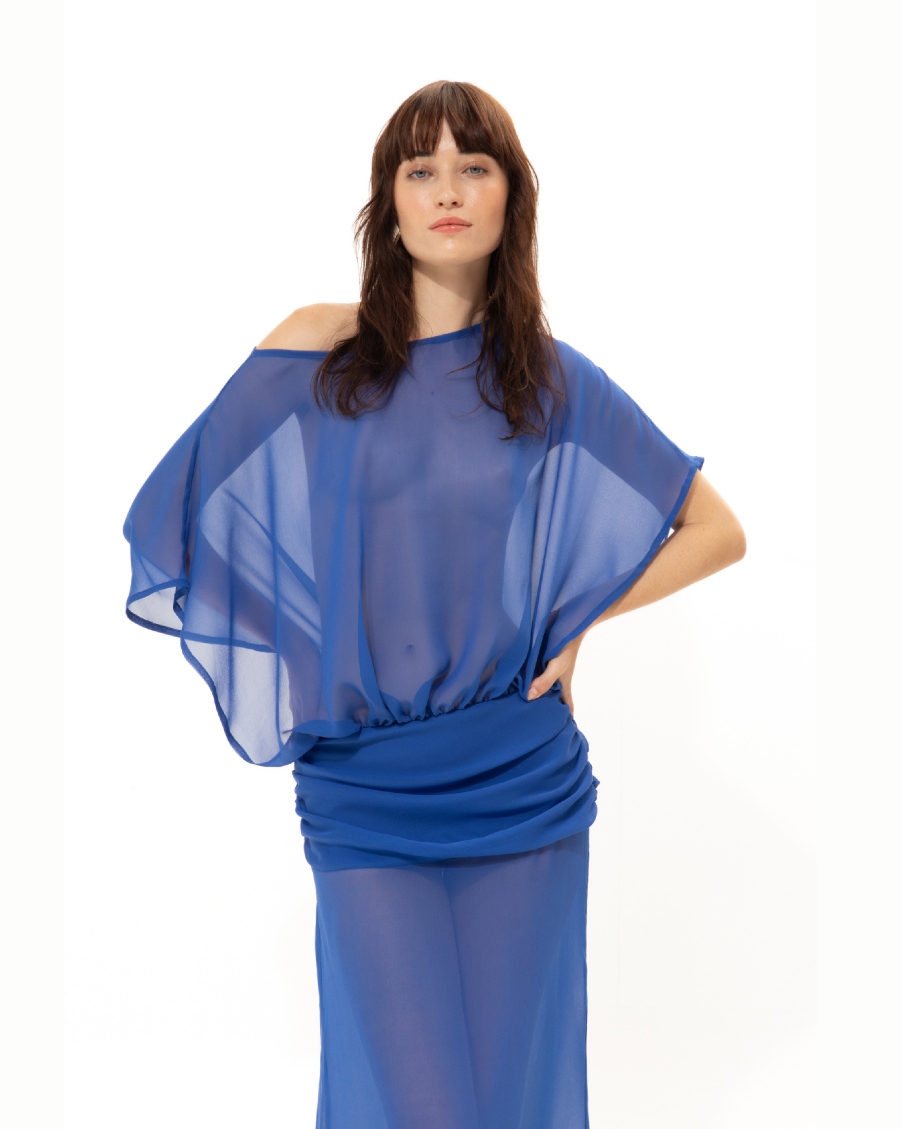 Picture of Deep Blue Silk Dress