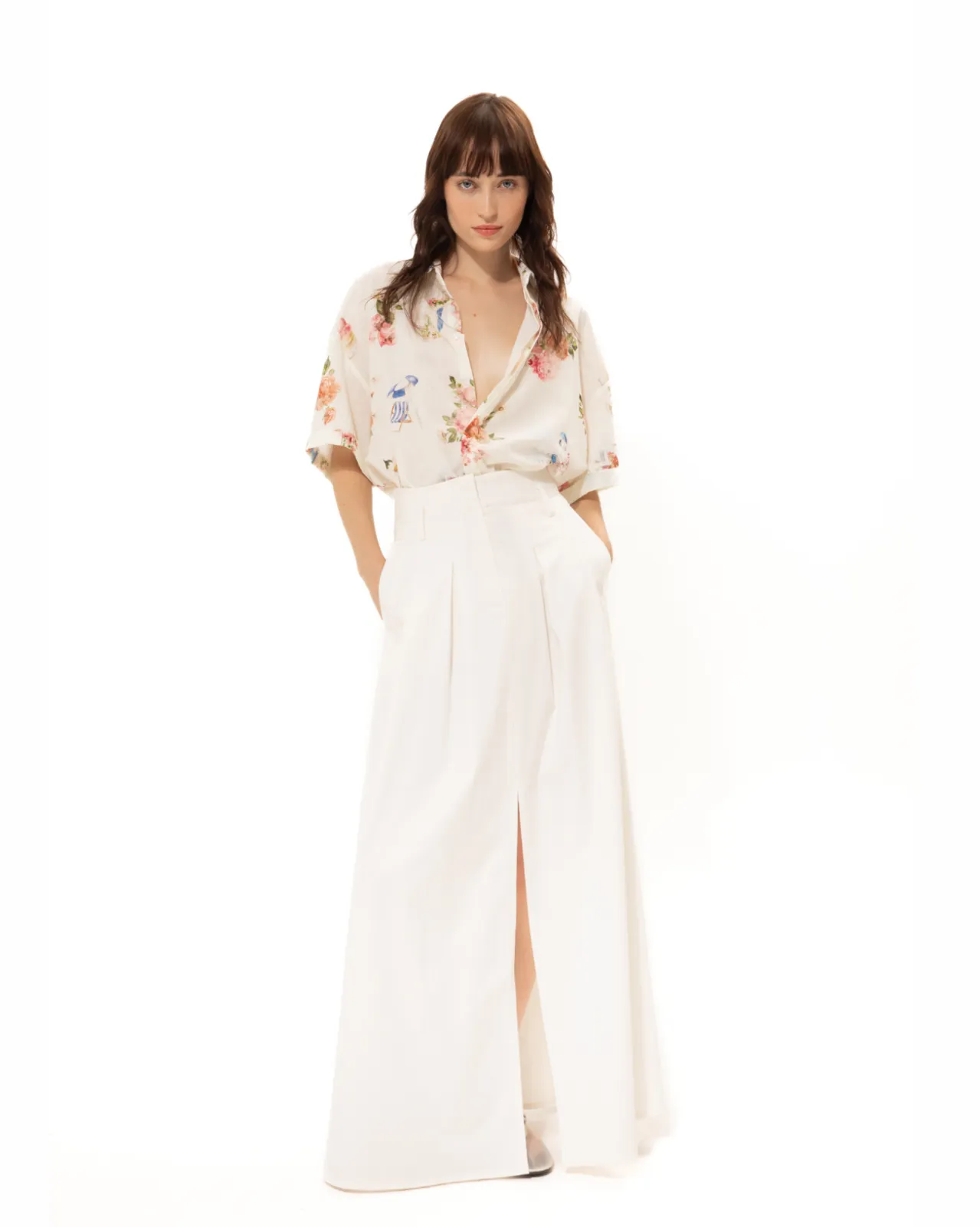 Show details for Island White Long Skirt Picture of Island White Long Skirt