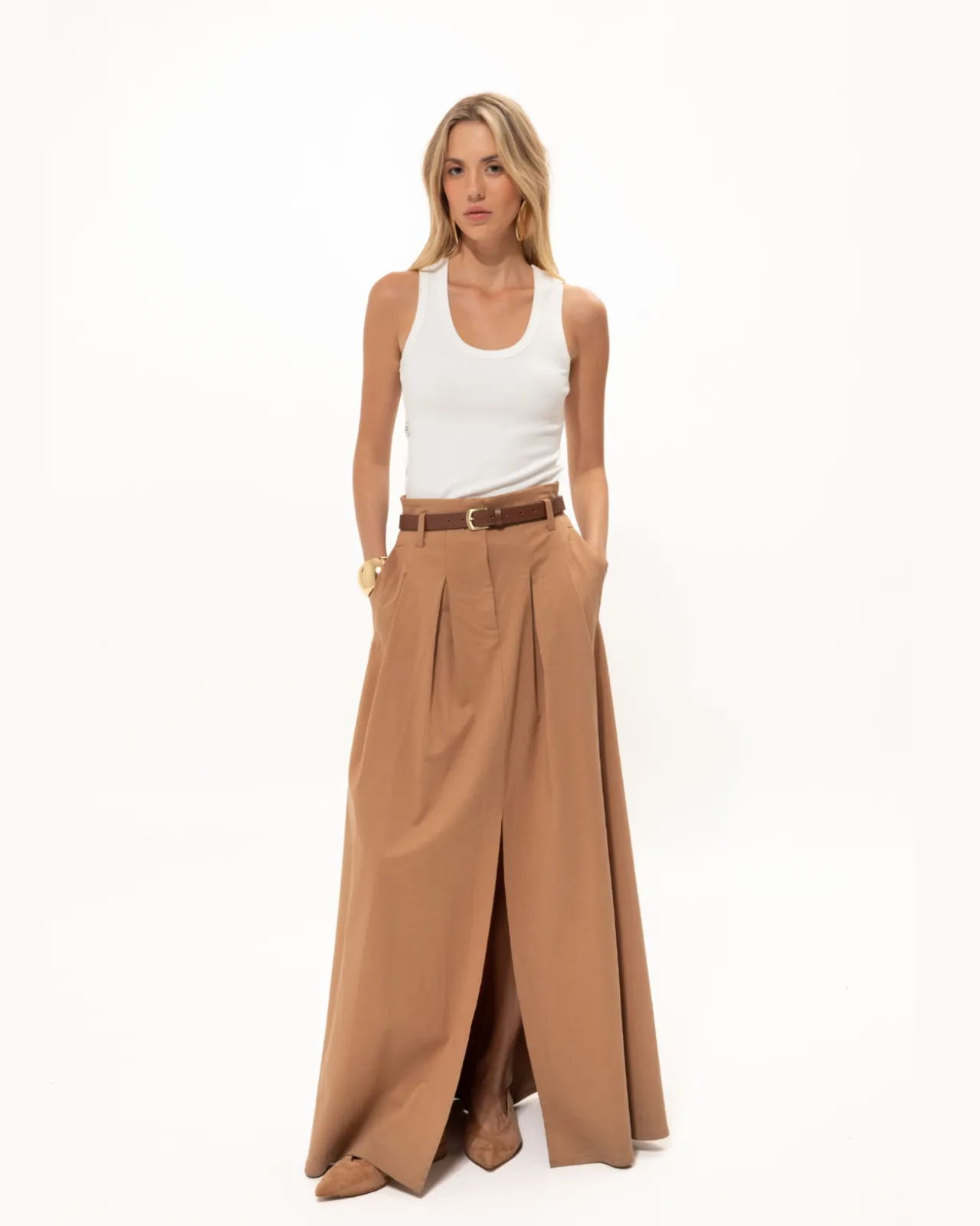 Show details for Tan Long Skirt Picture of Tan Long Skirt