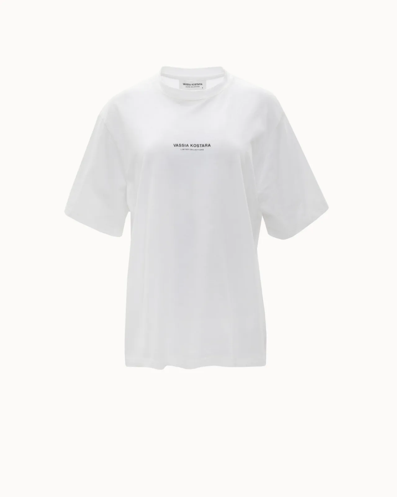 Show details for Vassia Kostara White T-Shirt Picture of Vassia Kostara White T-Shirt