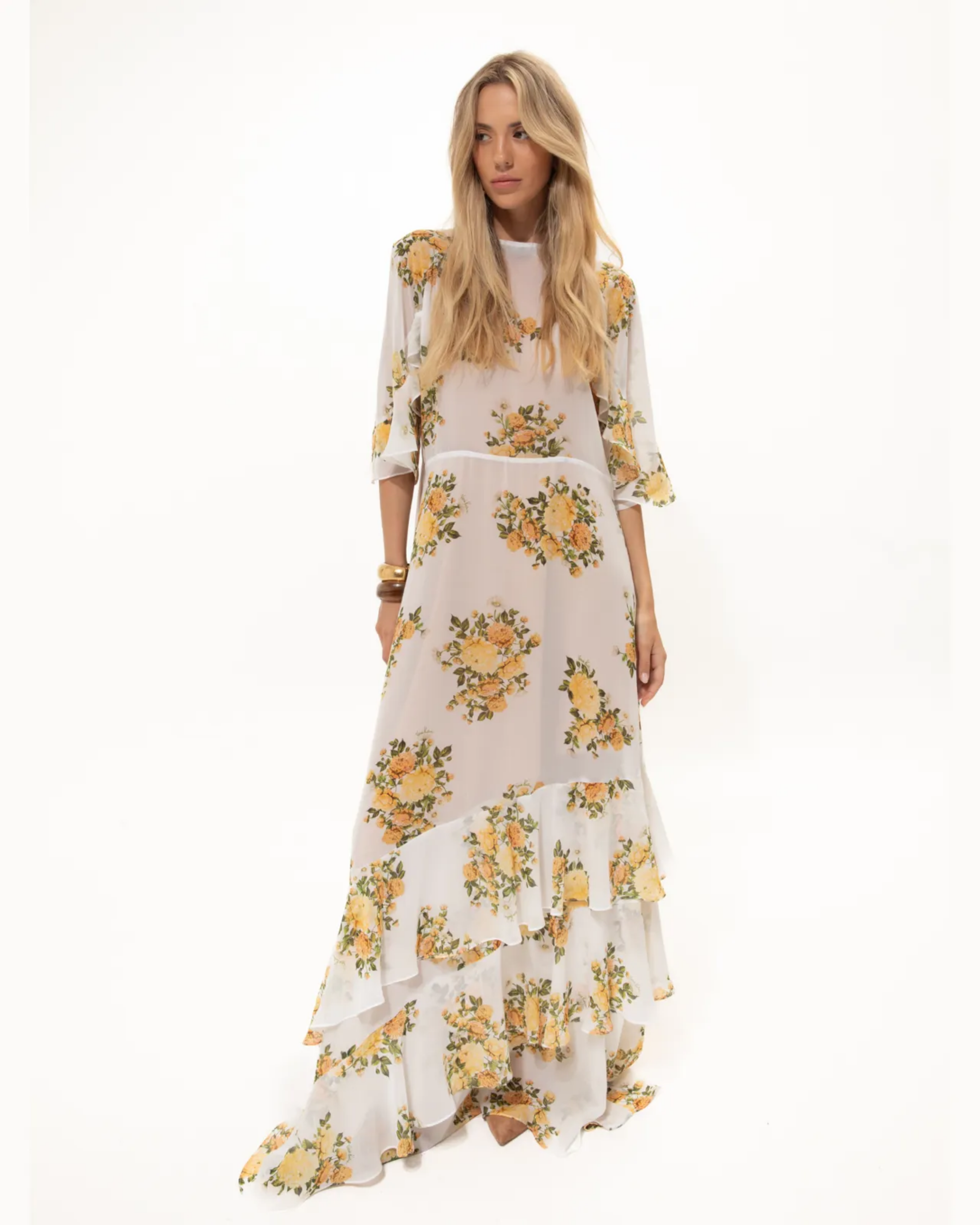 Picture of Yellow Flower "June" Dress