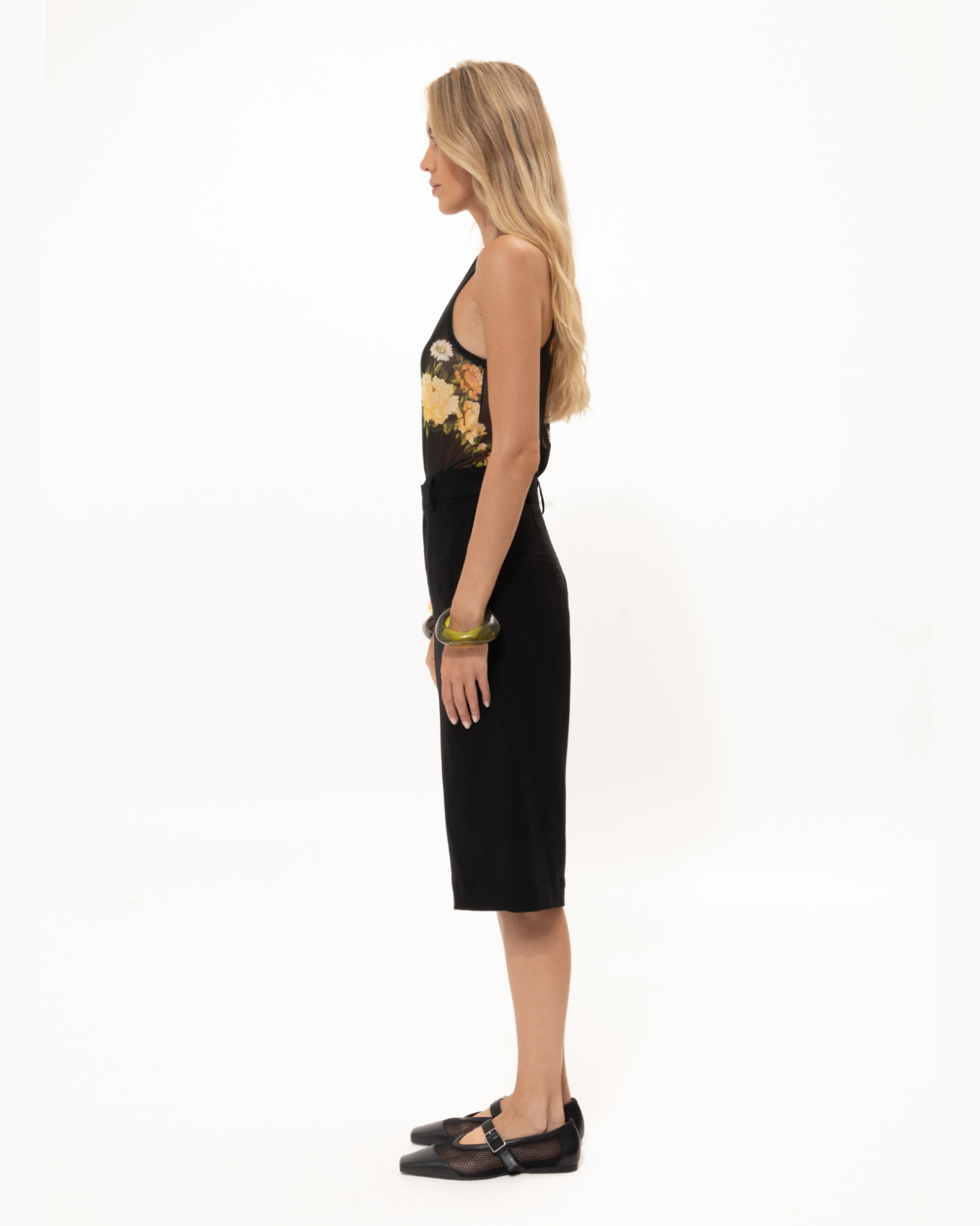 Picture of Black Floral Tank Top