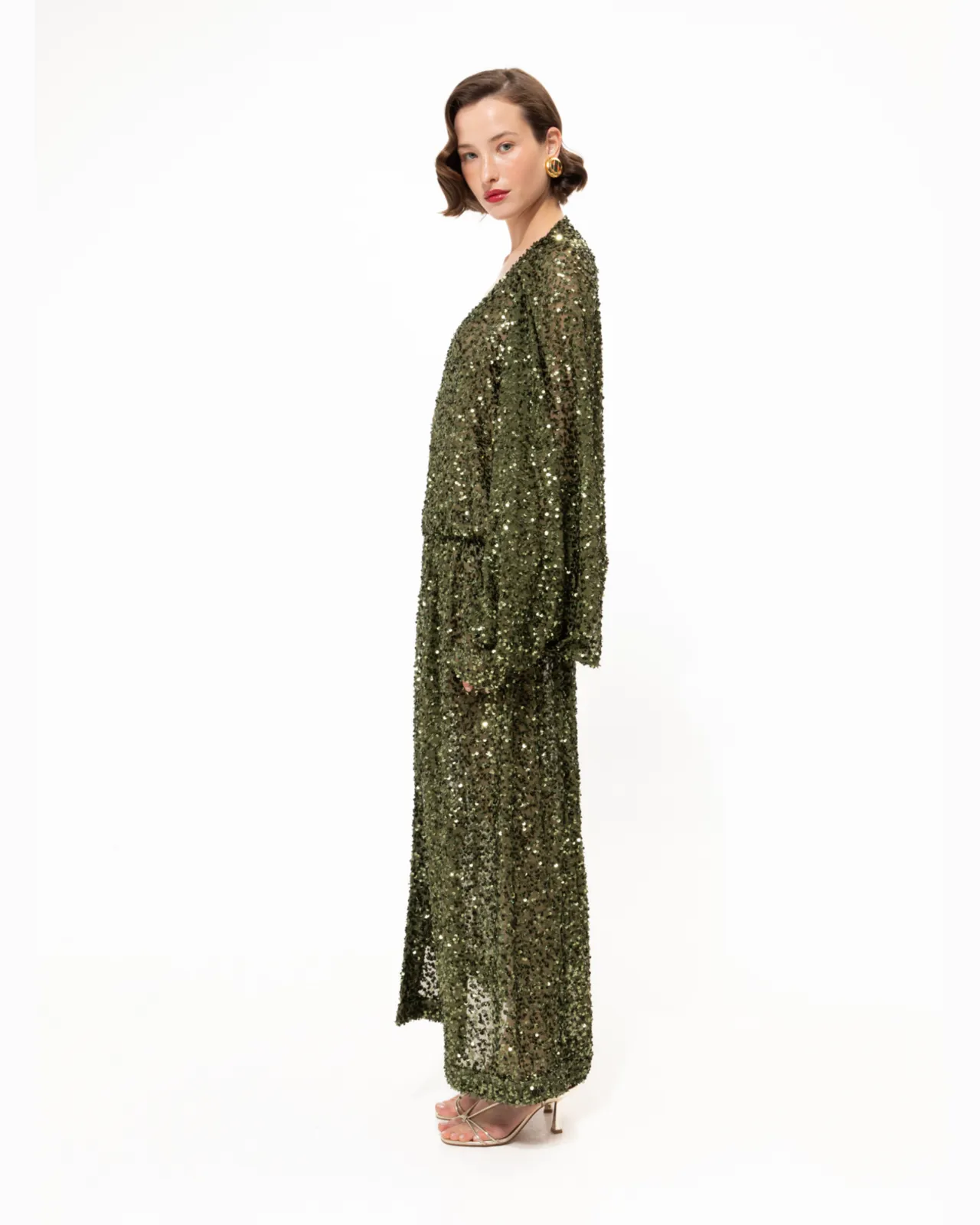 Picture of Deep Green Sequined Maxi Dress