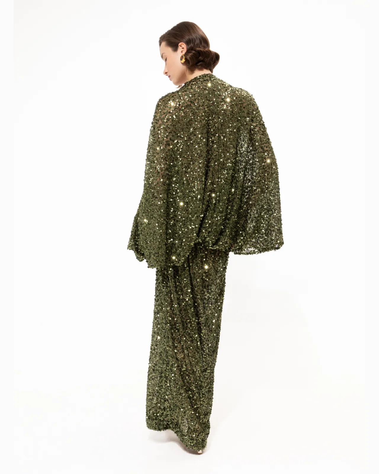 Picture of Deep Green Sequined Maxi Dress