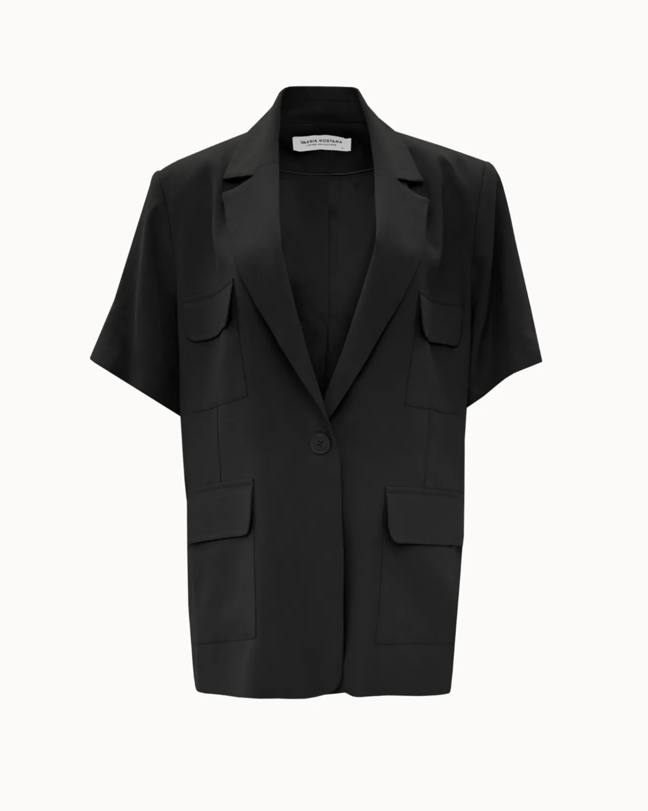 Show details for Black Short-Sleeved Blazer Picture of Black Short-Sleeved Blazer