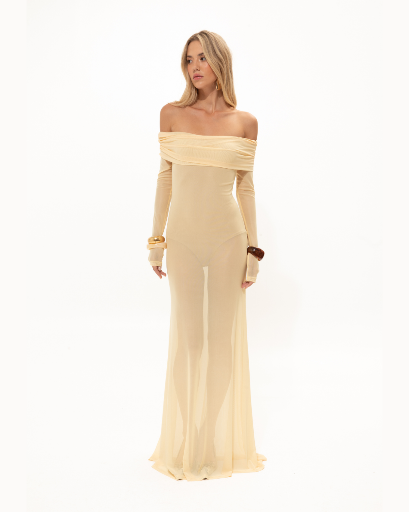 Picture of Chamomile Yellow Mesh Dress