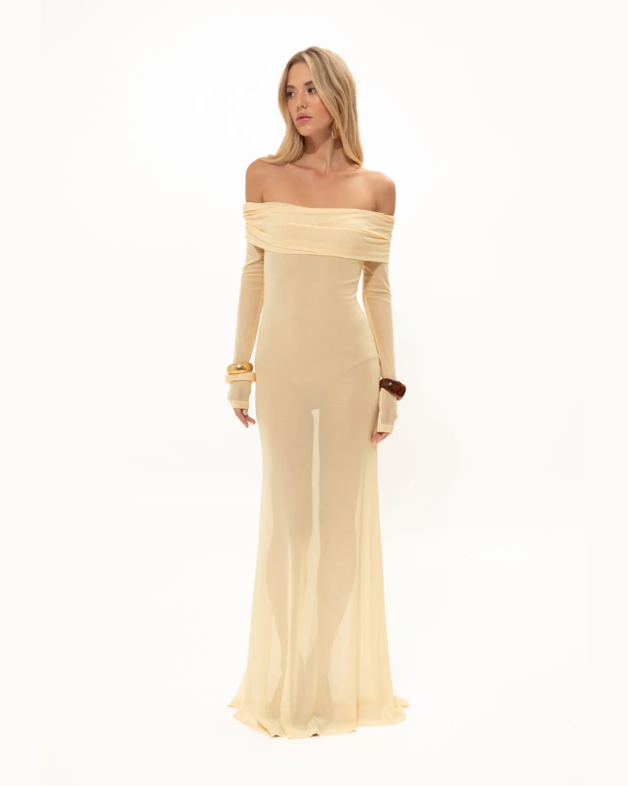 Picture of Chamomile Yellow Mesh Dress