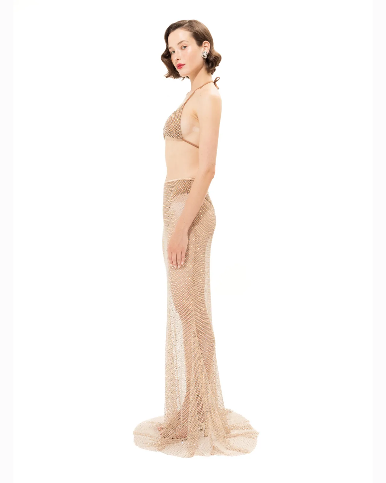 Show details for Glowing Maxi Skirt With Rhinestones Picture of Glowing Maxi Skirt With Rhinestones