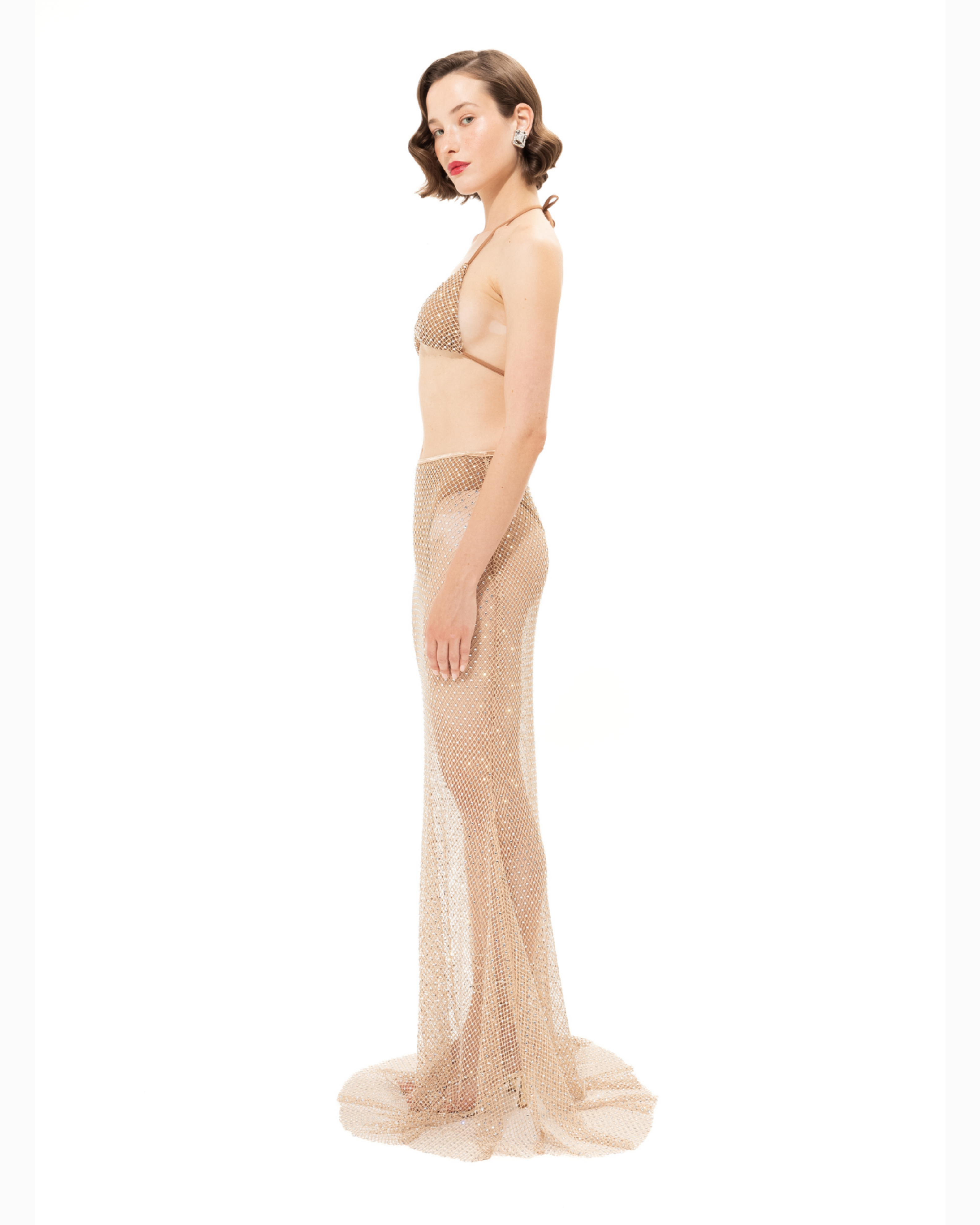 Picture of Glowing Maxi Skirt With Rhinestones