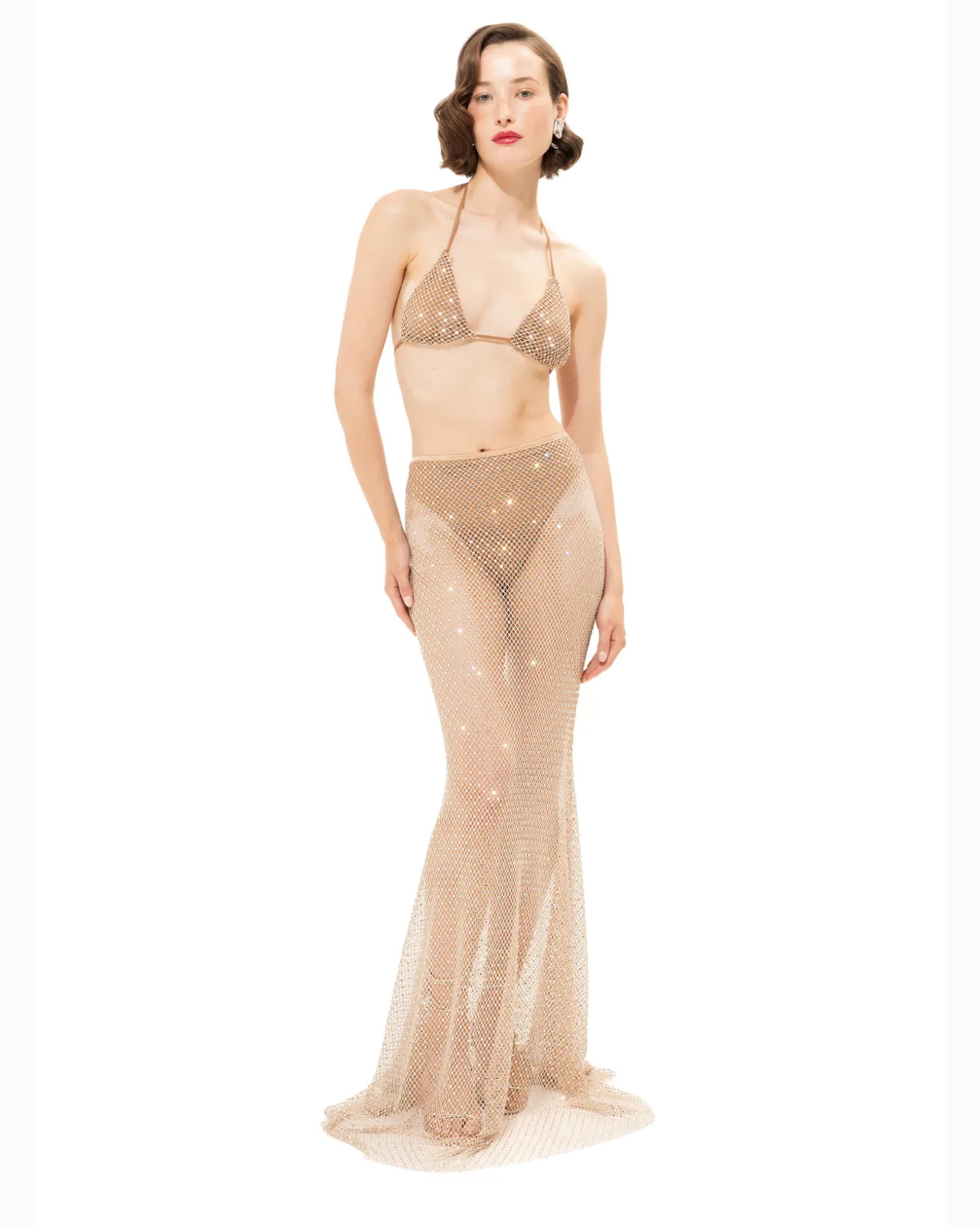 Show details for Glowing Maxi Skirt With Rhinestones Picture of Glowing Maxi Skirt With Rhinestones