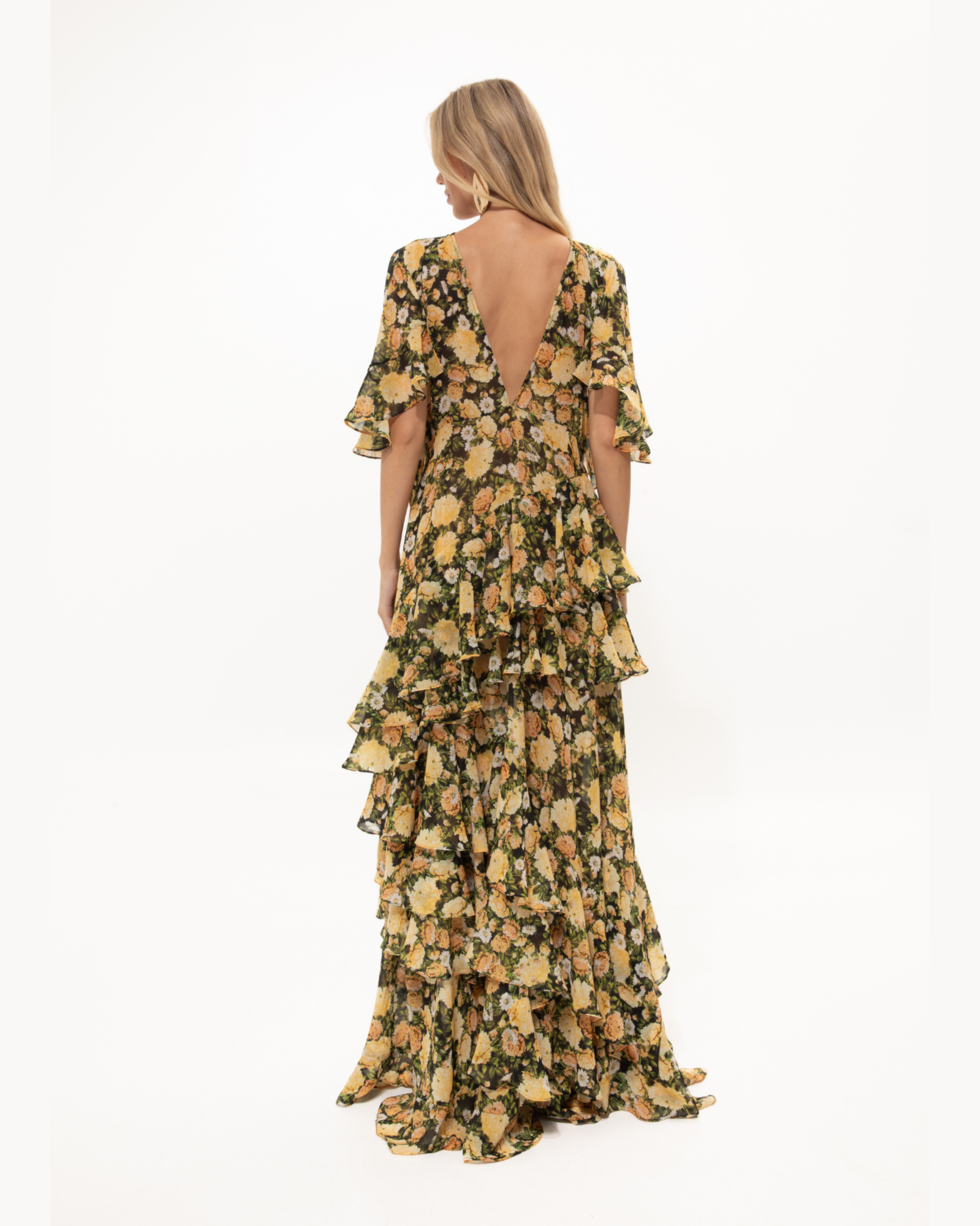 Picture of Vassia's Dress In A Yellow Print