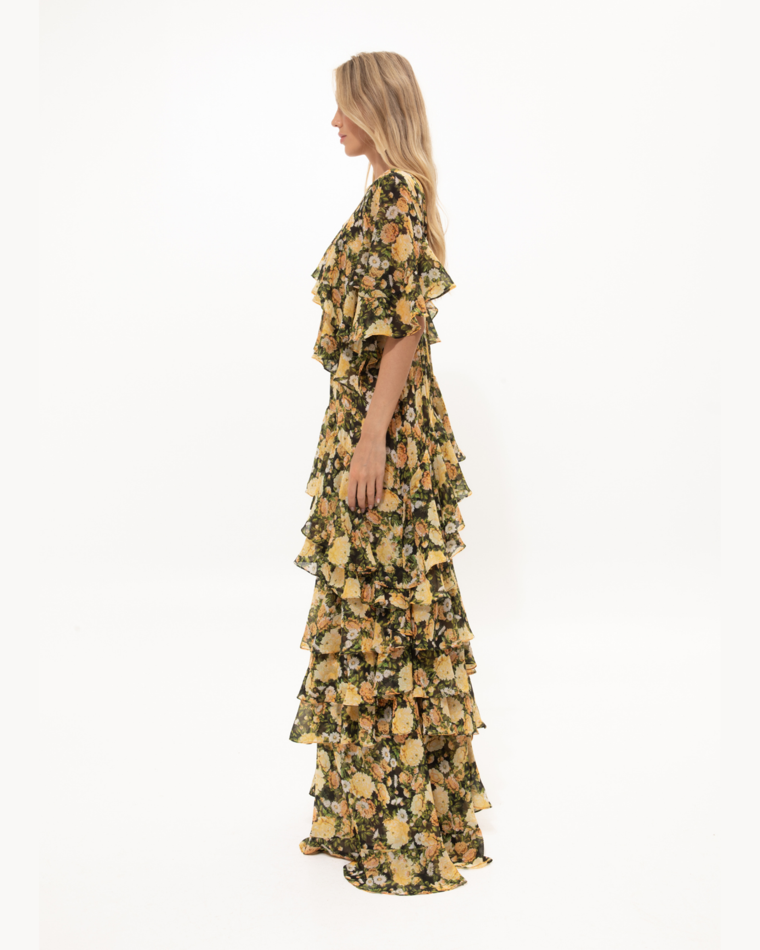 Picture of Vassia's Dress In A Yellow Print