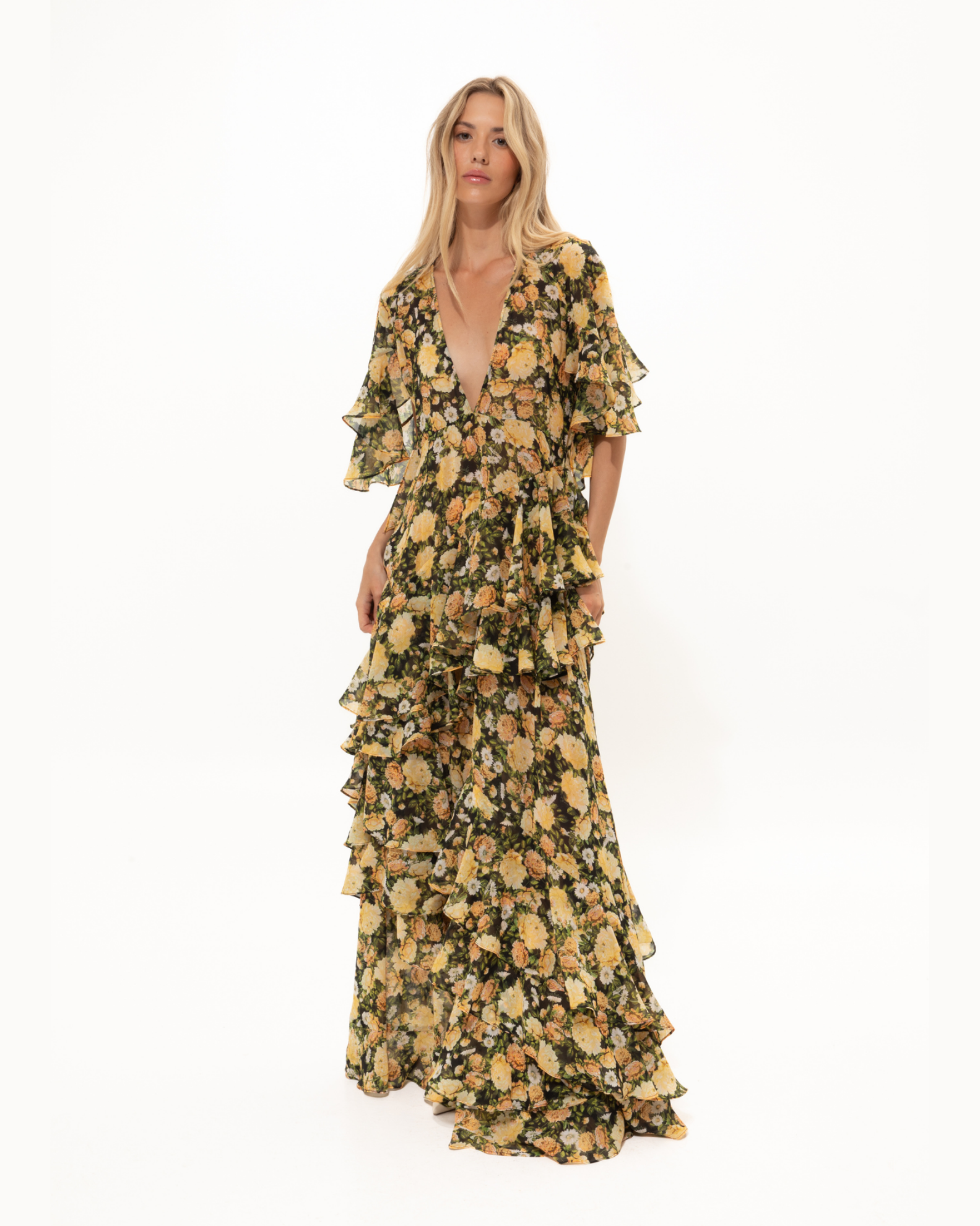 Picture of Vassia's Dress In A Yellow Print