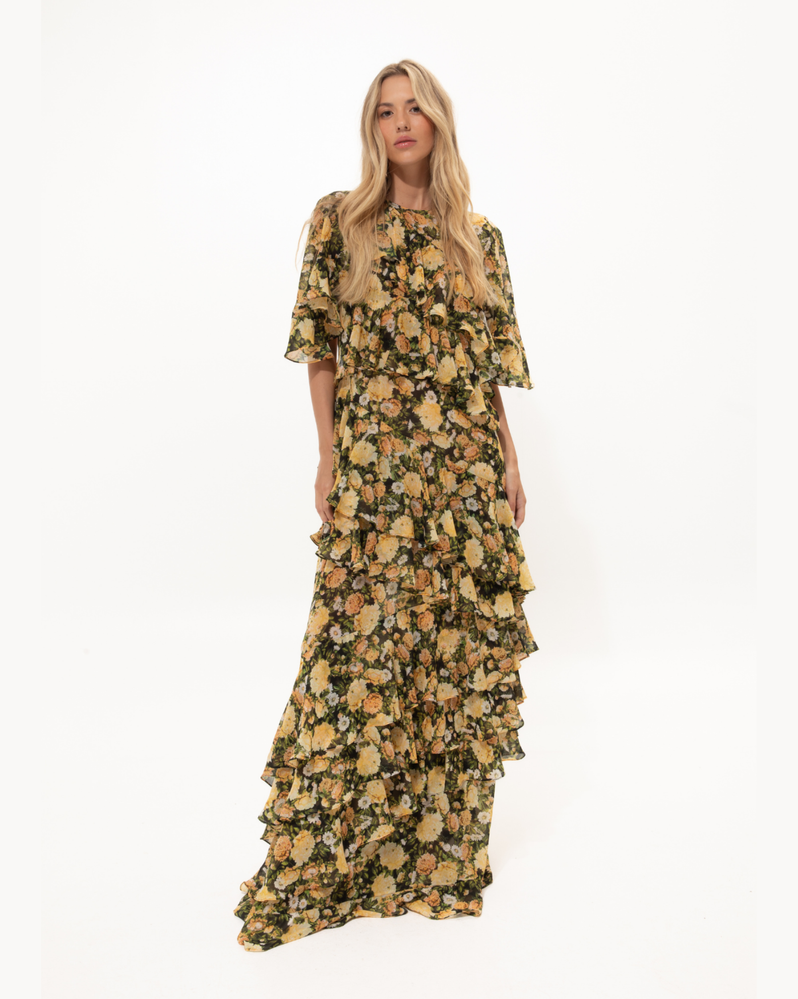 Picture of Vassia's Dress In A Yellow Print