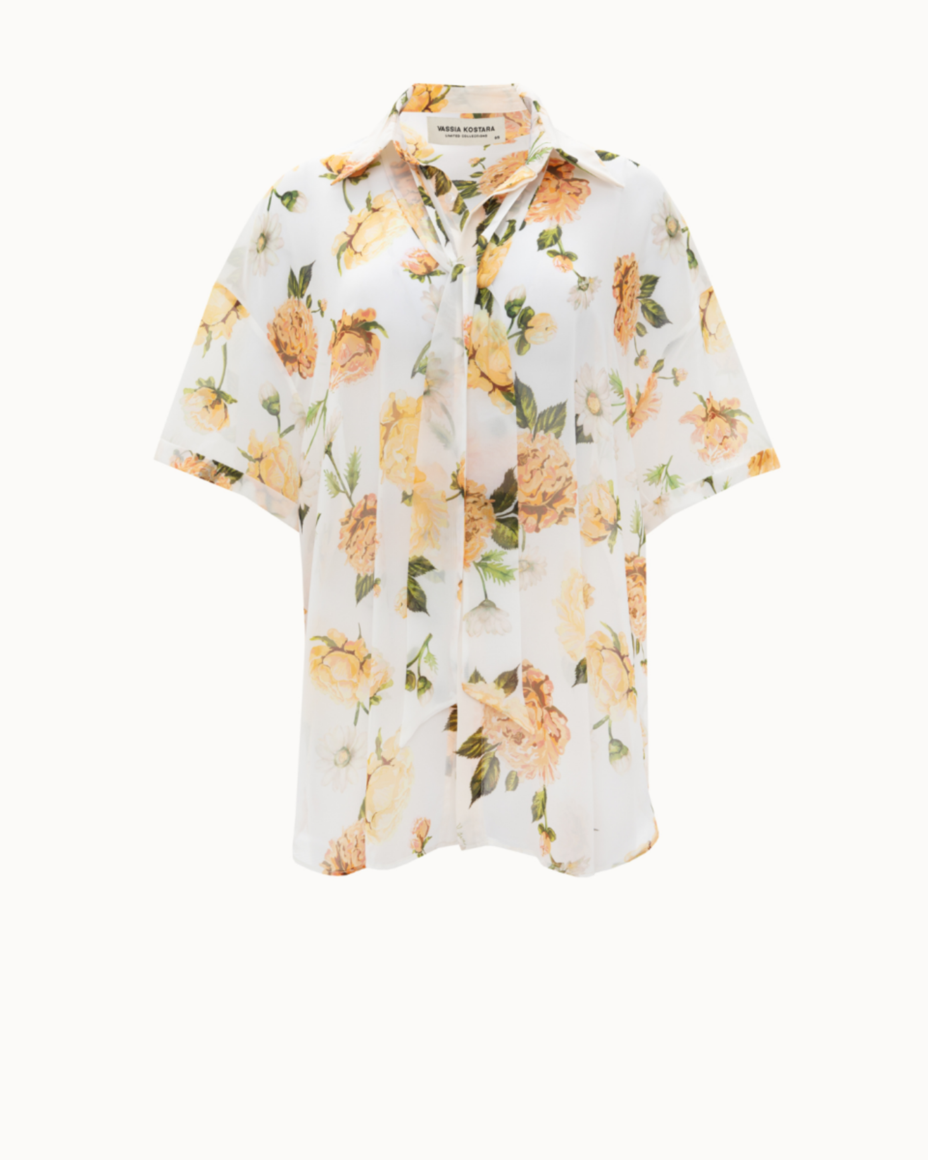 Picture of White Floral Short-Sleeved OS Shirt