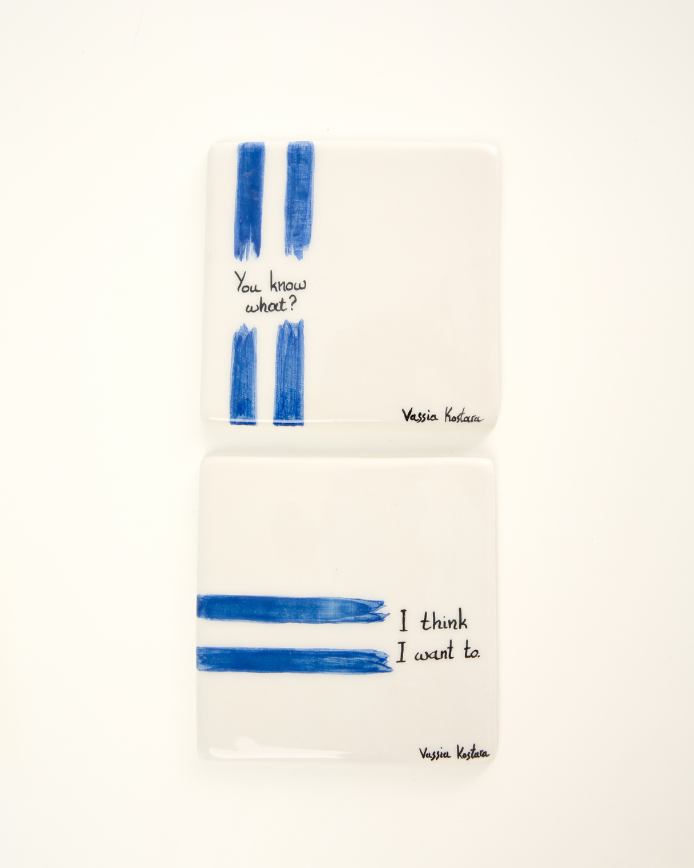 Picture of Aegean Blue Coaster- “I think I want to.”