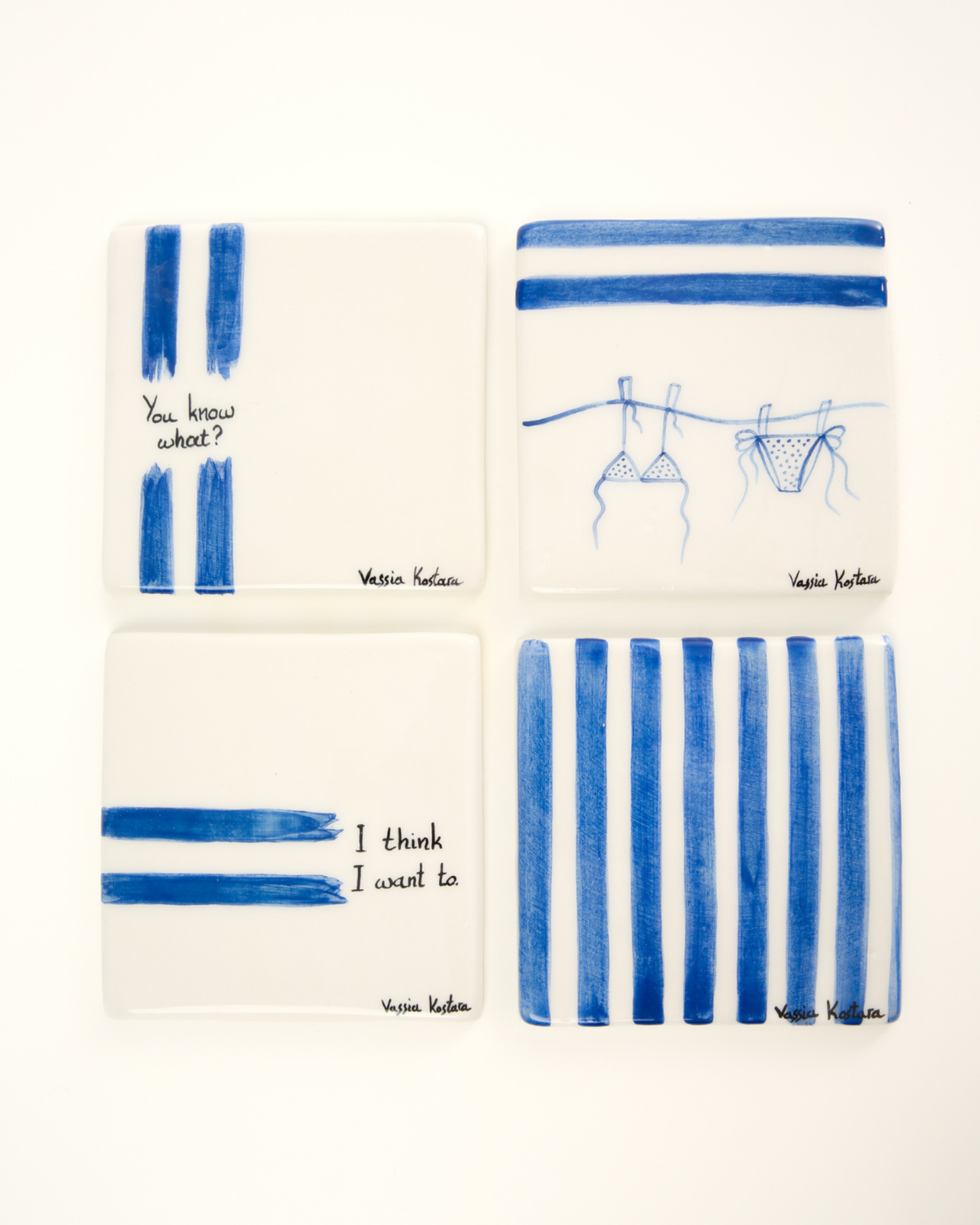 Picture of Aegean Blue Coaster- “I think I want to.”