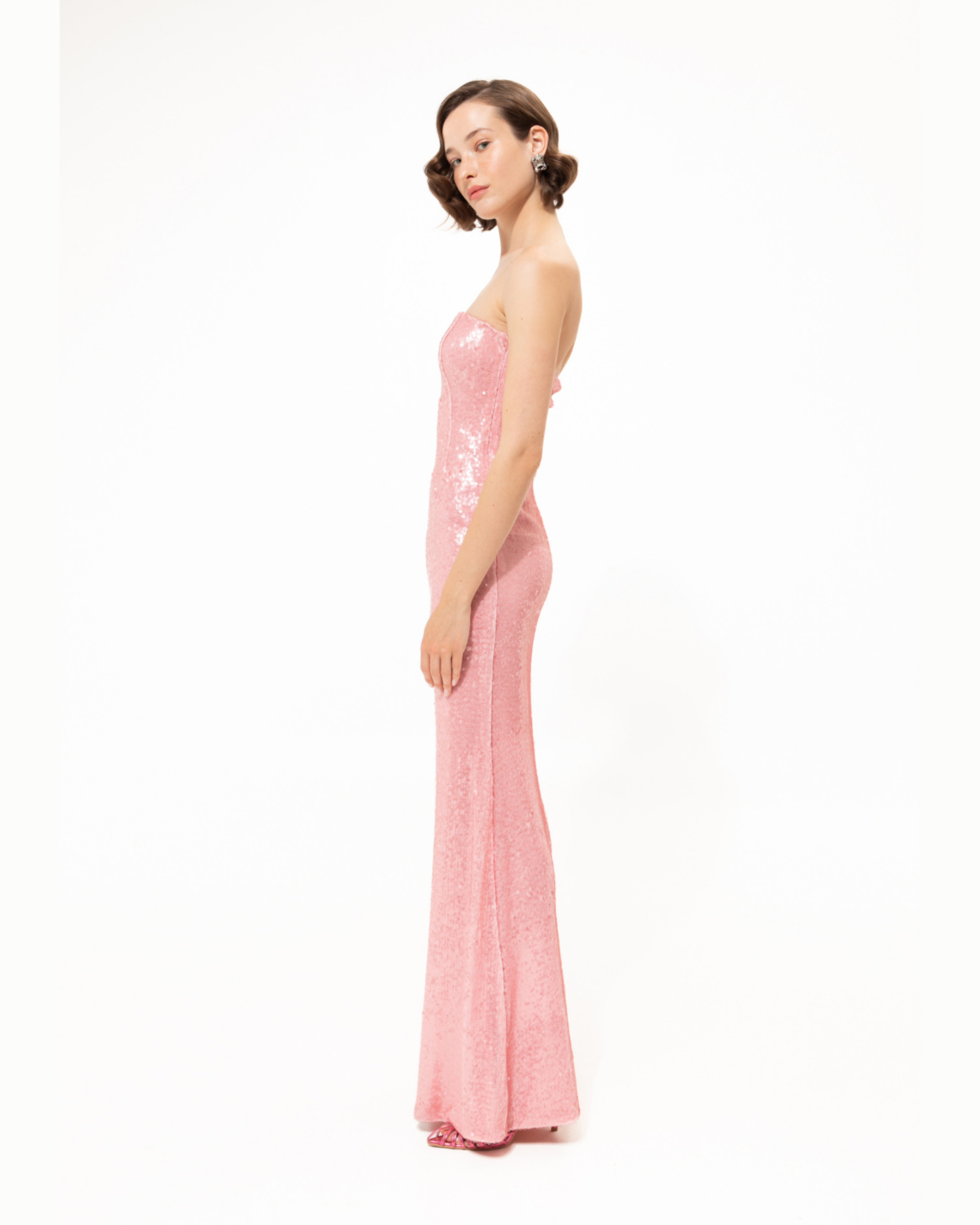 Picture of Pink Sequined Maxi Dress