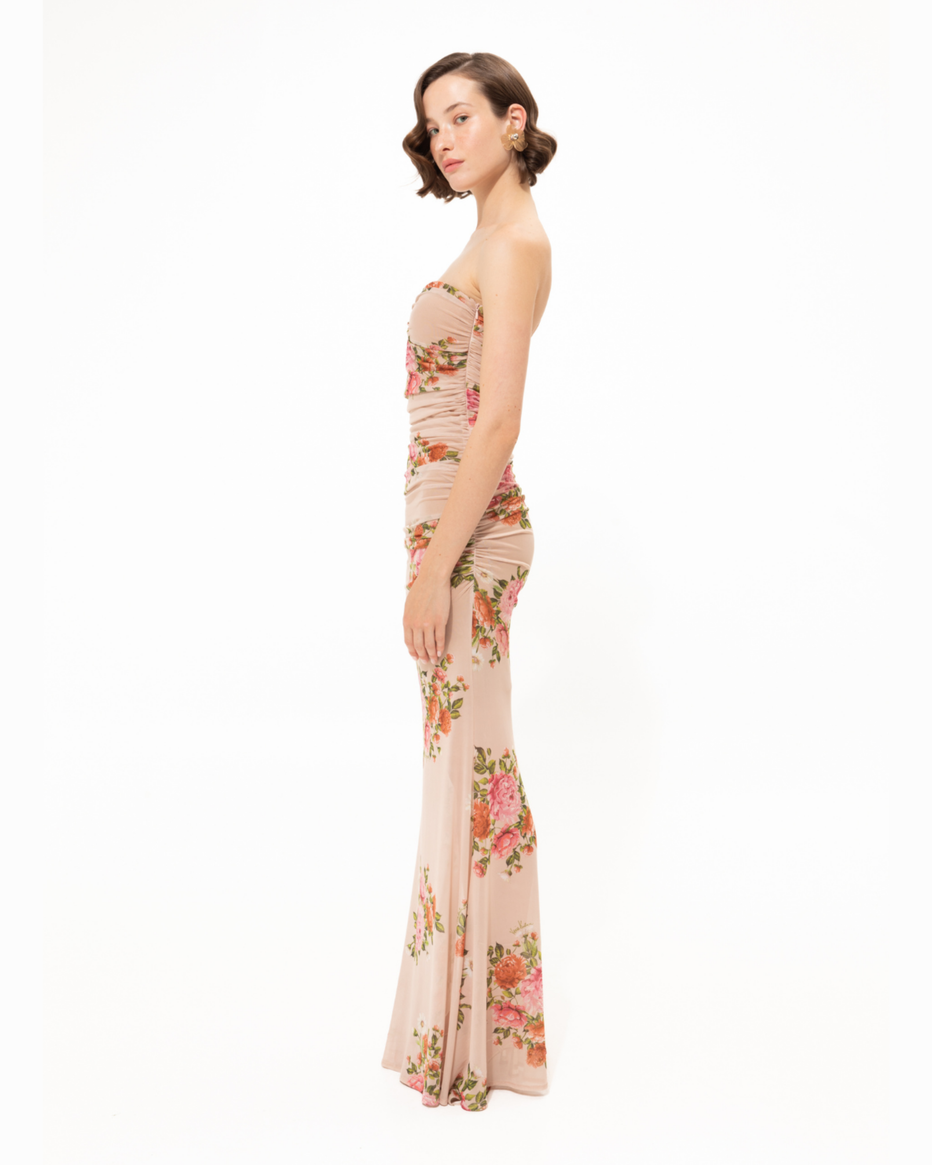 Picture of Pink Romance Strapless Mesh Dress