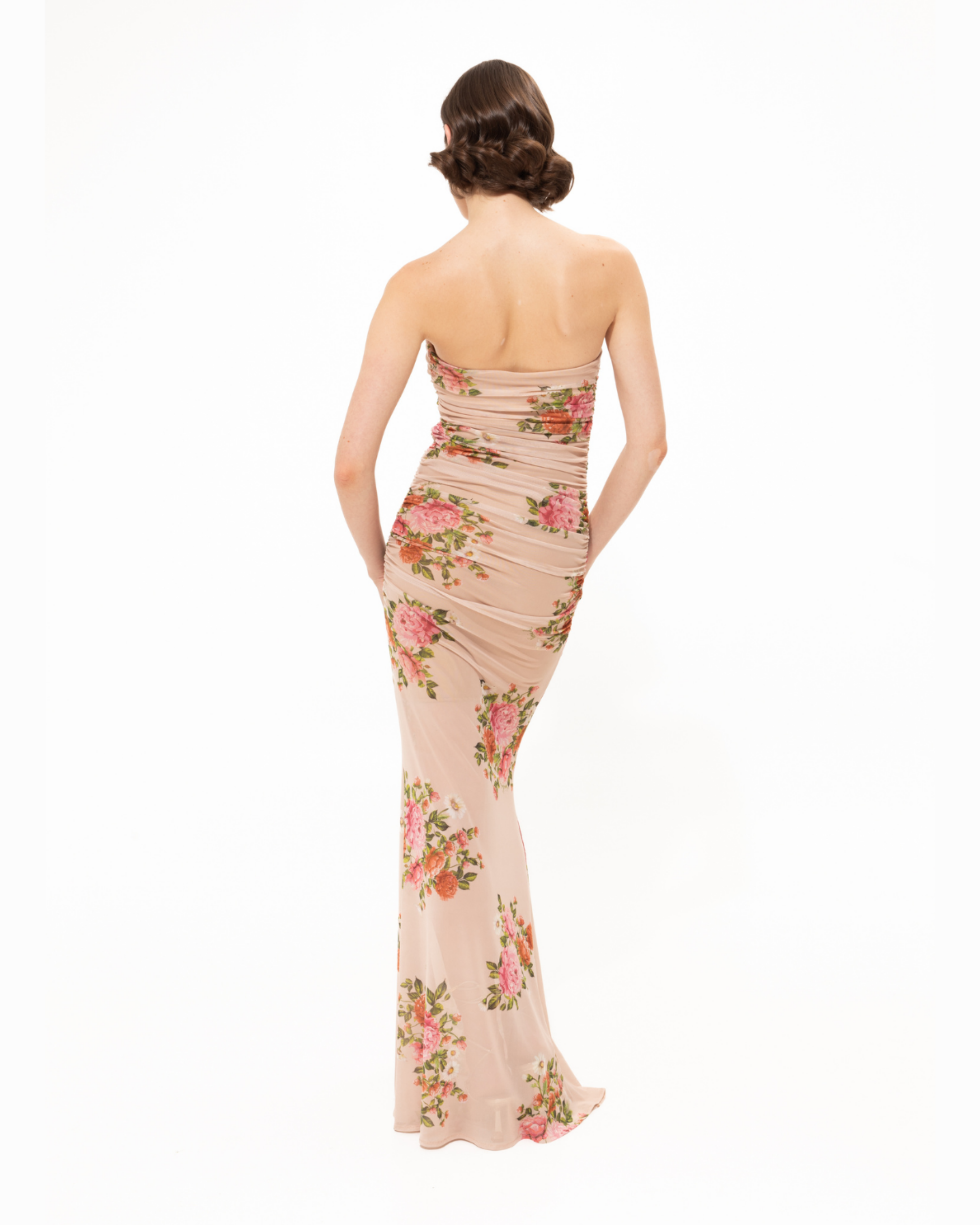 Picture of Pink Romance Strapless Mesh Dress