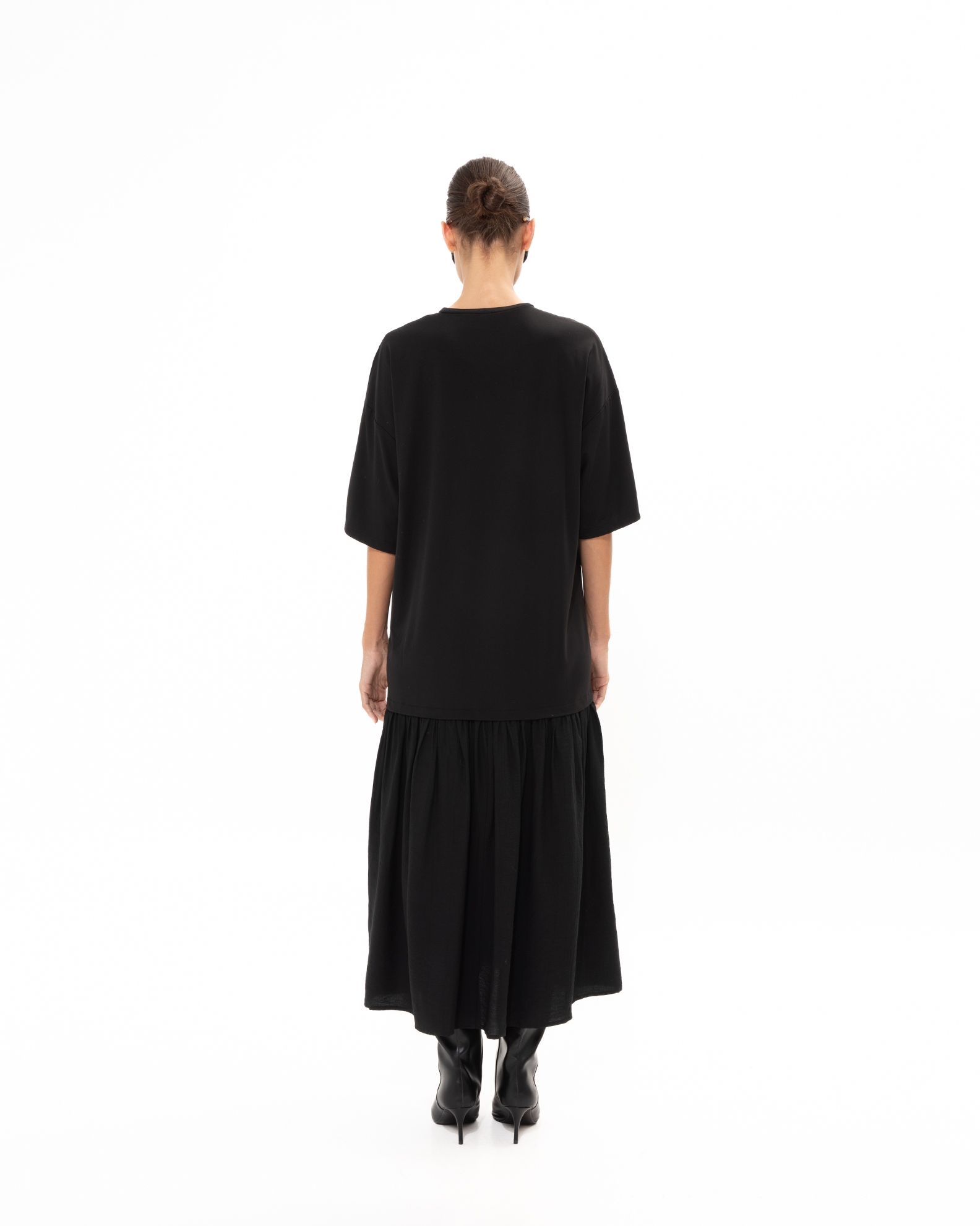 Picture of BLACK MIDI COTTON DRESS