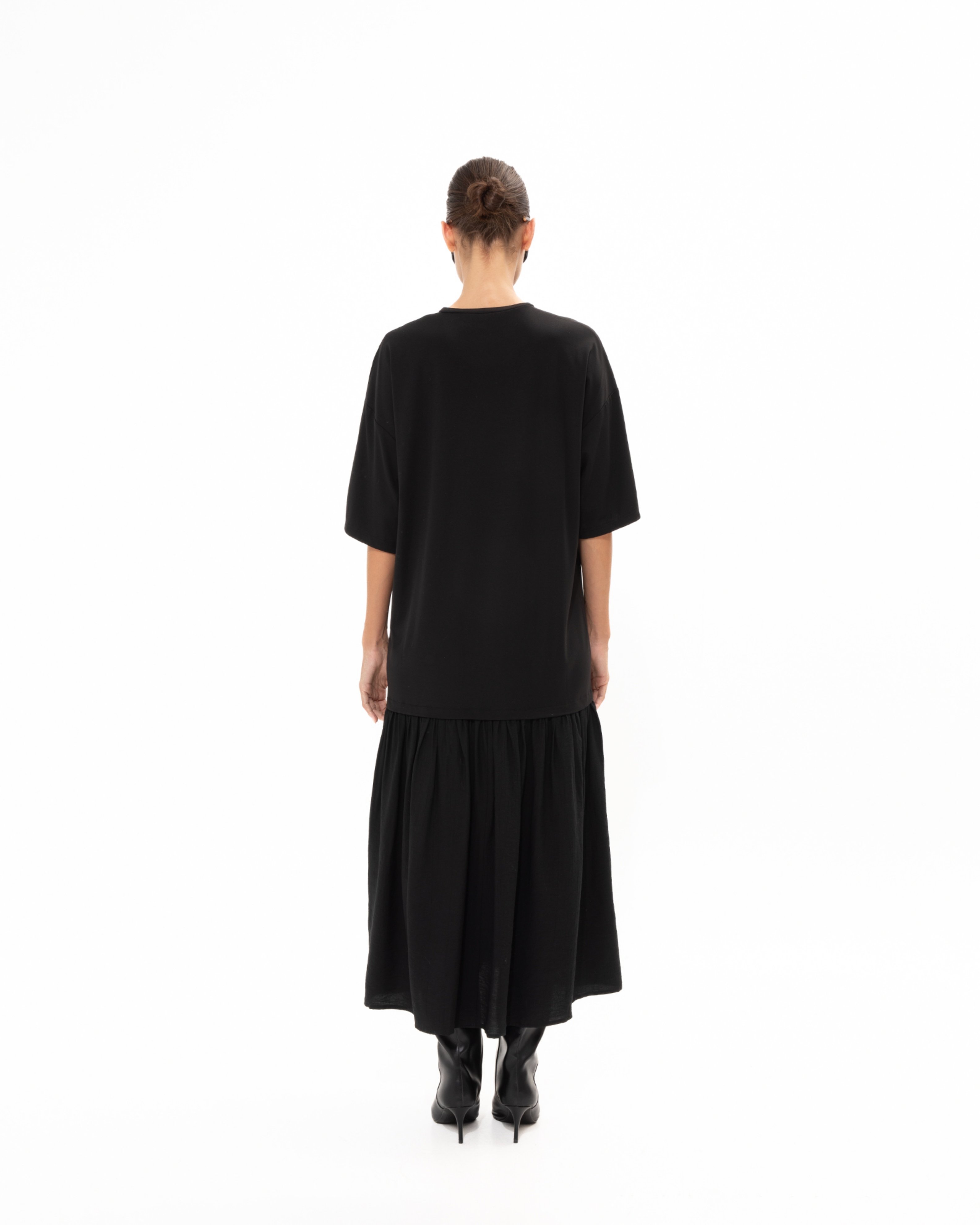 Picture of BLACK MIDI COTTON DRESS