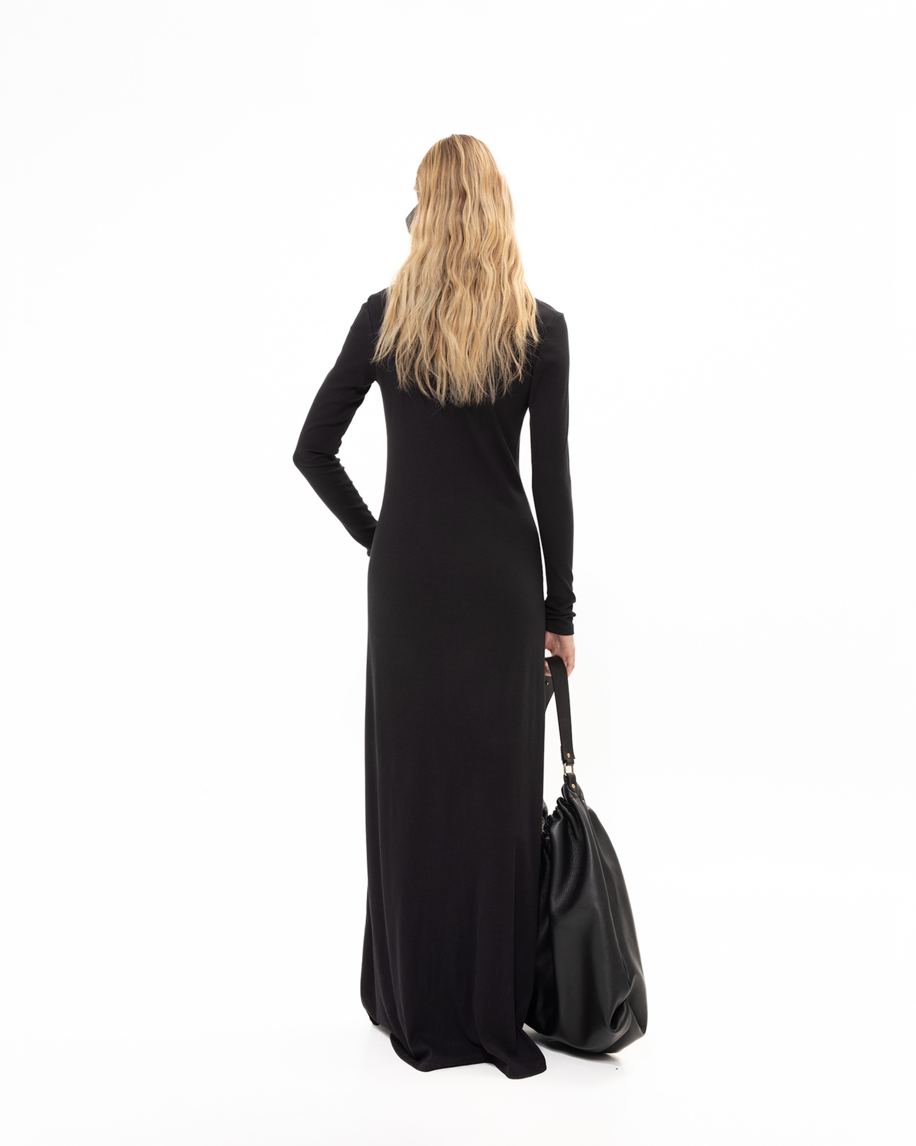 Picture of BLACK RIB MAXI DRESS