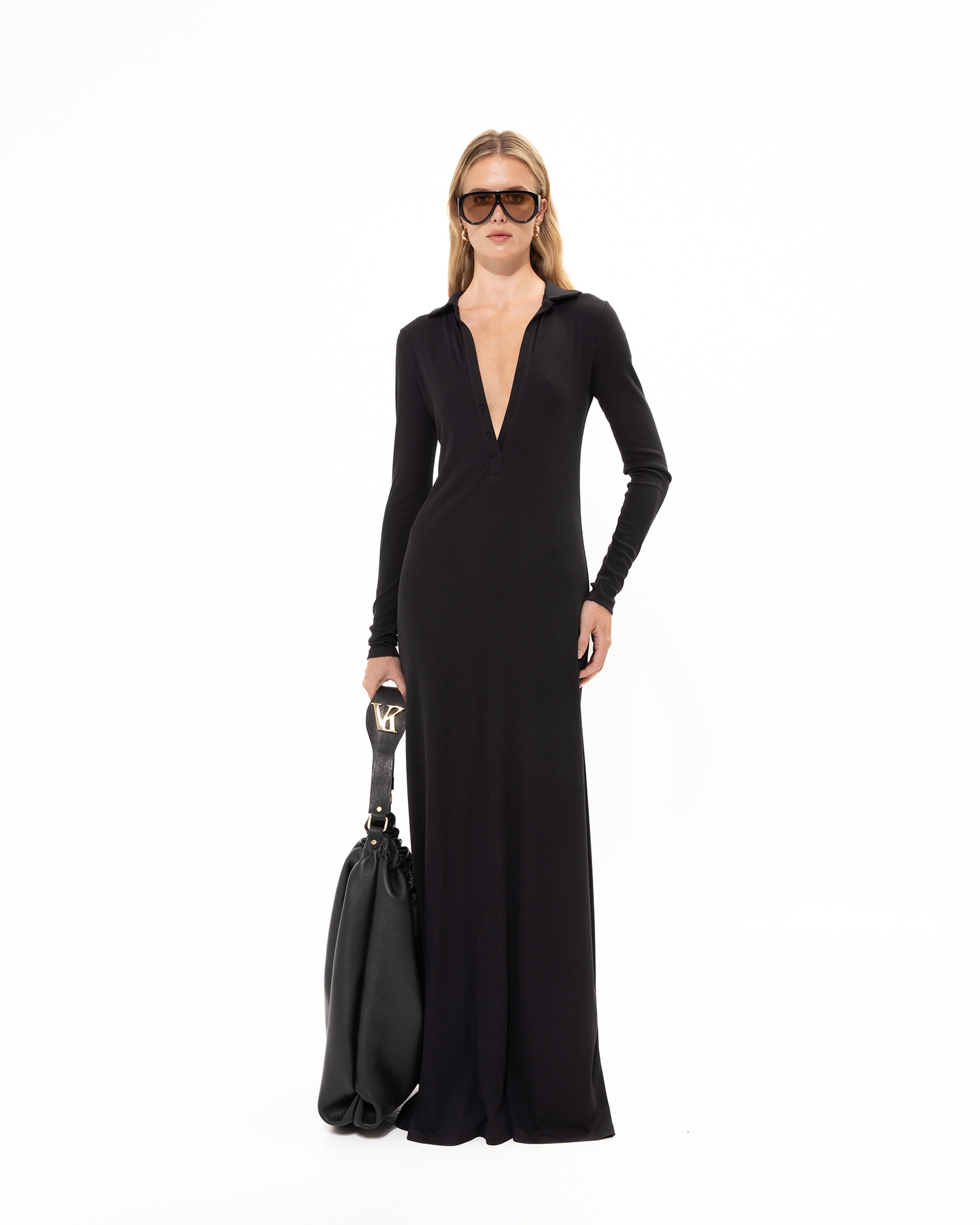 Picture of BLACK RIB MAXI DRESS