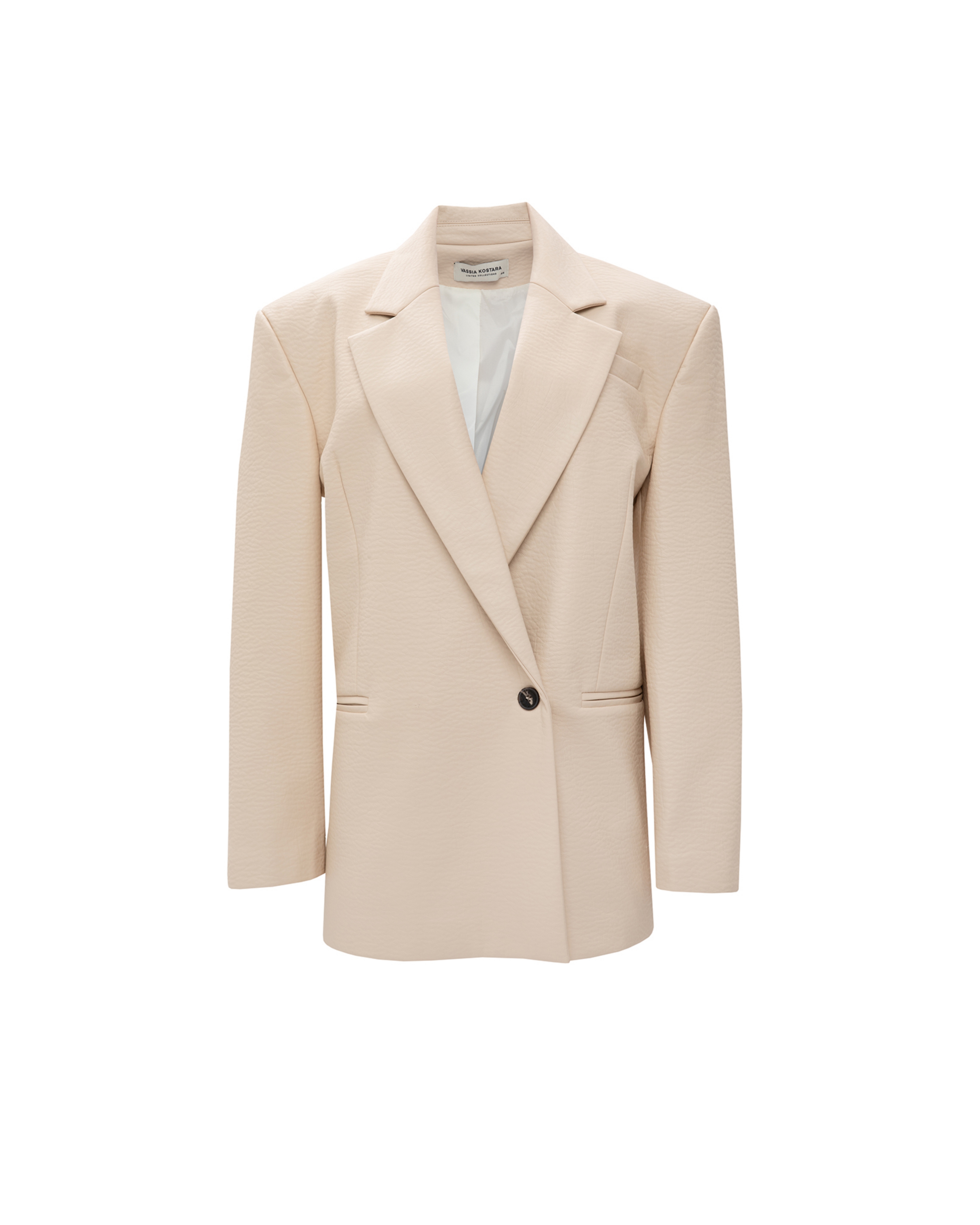 Picture of CREME FAUX LEATHER BLAZER