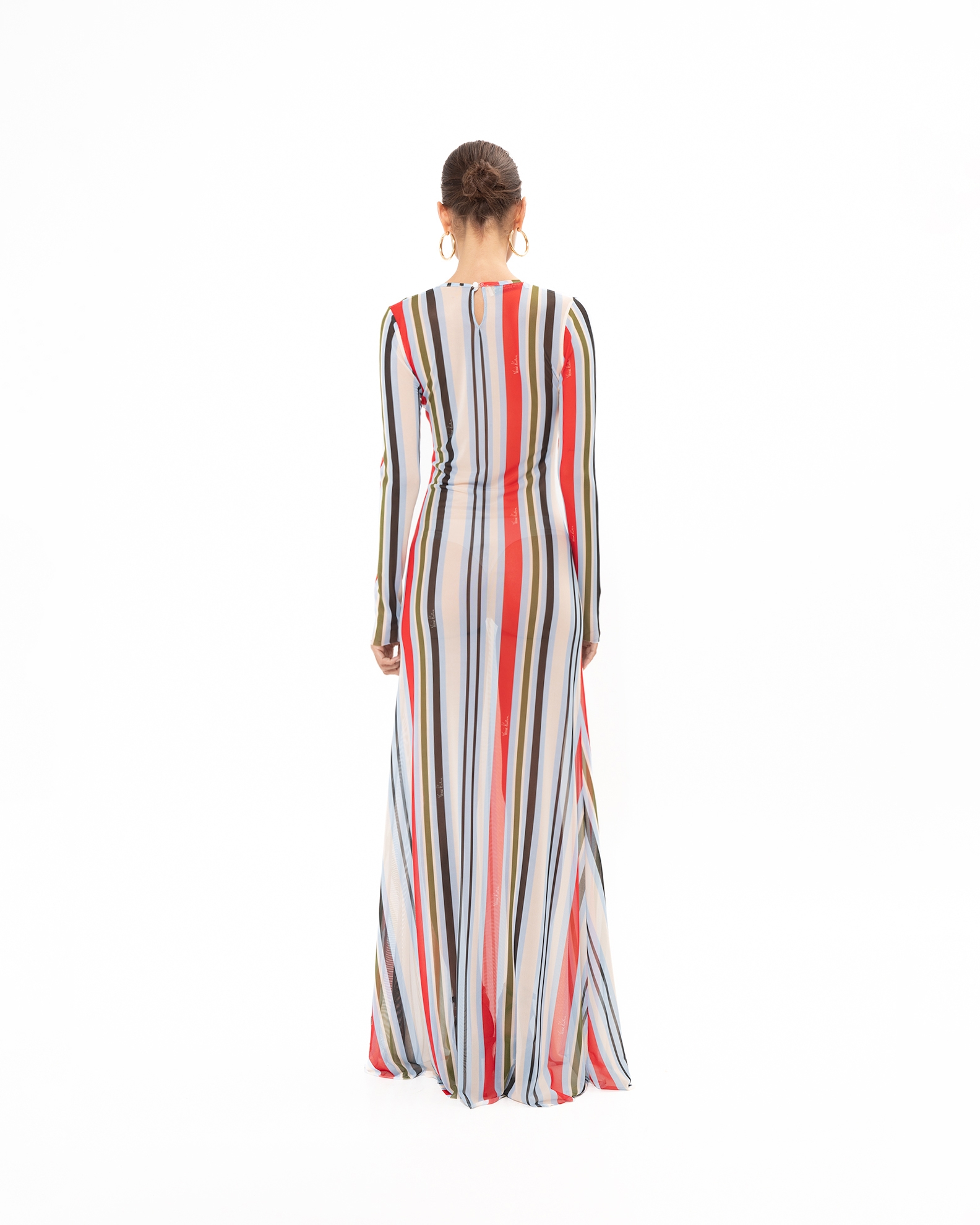 Picture of RED STRIPED MESH DRESS