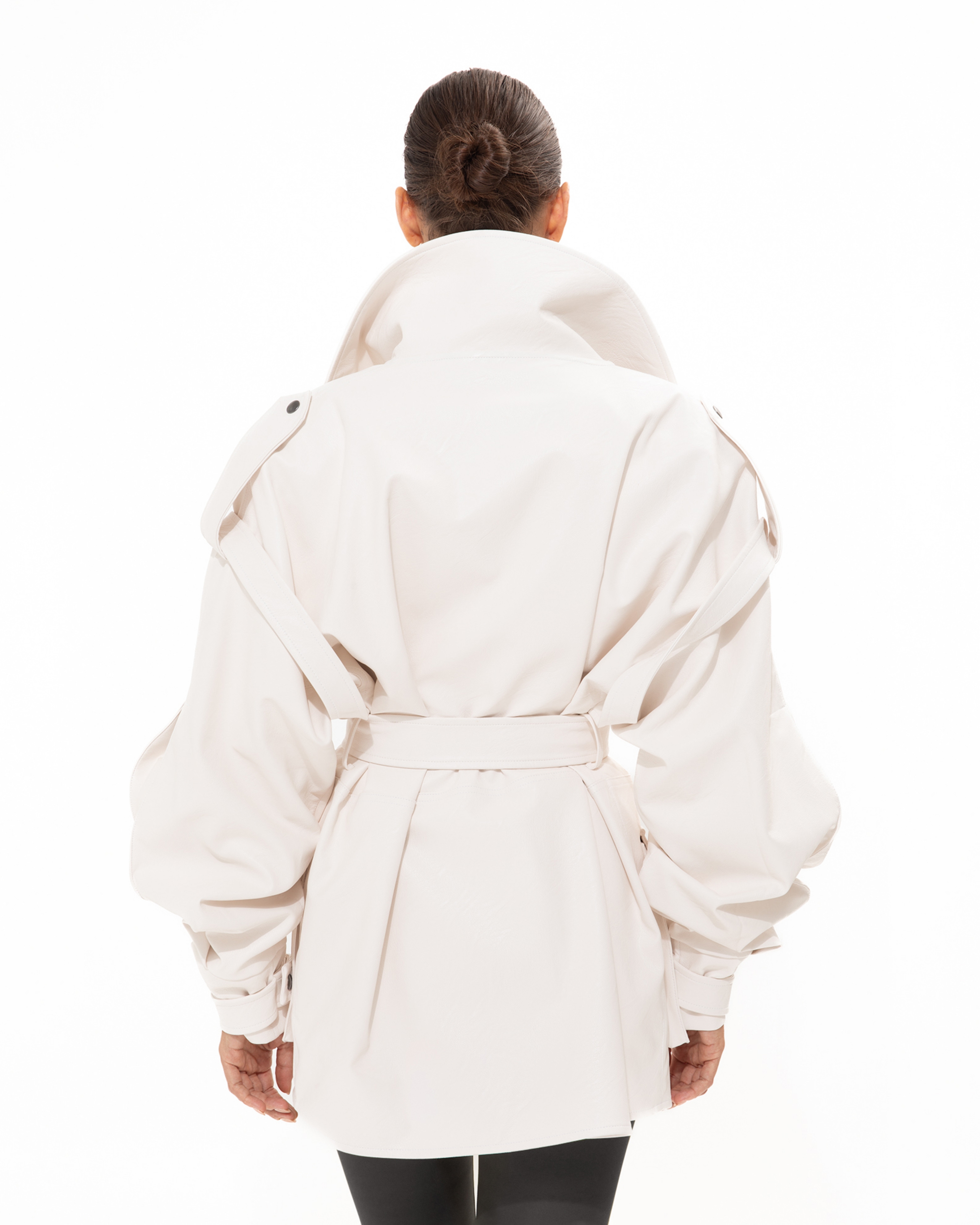 Picture of WHITE FAUX LEATHER JACKET