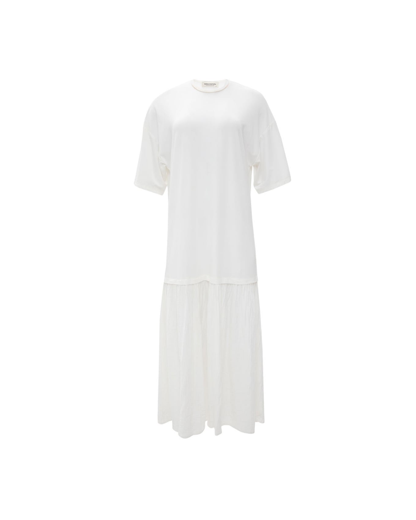 Picture of WHITE MIDI COTTON DRESS