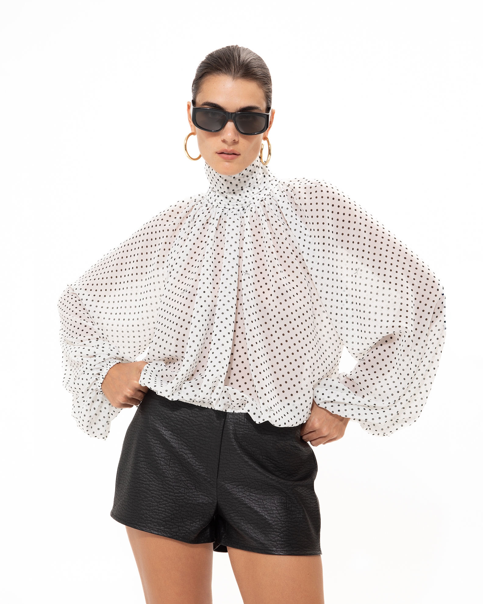 Picture of WHITE POLKA BLOUSE
